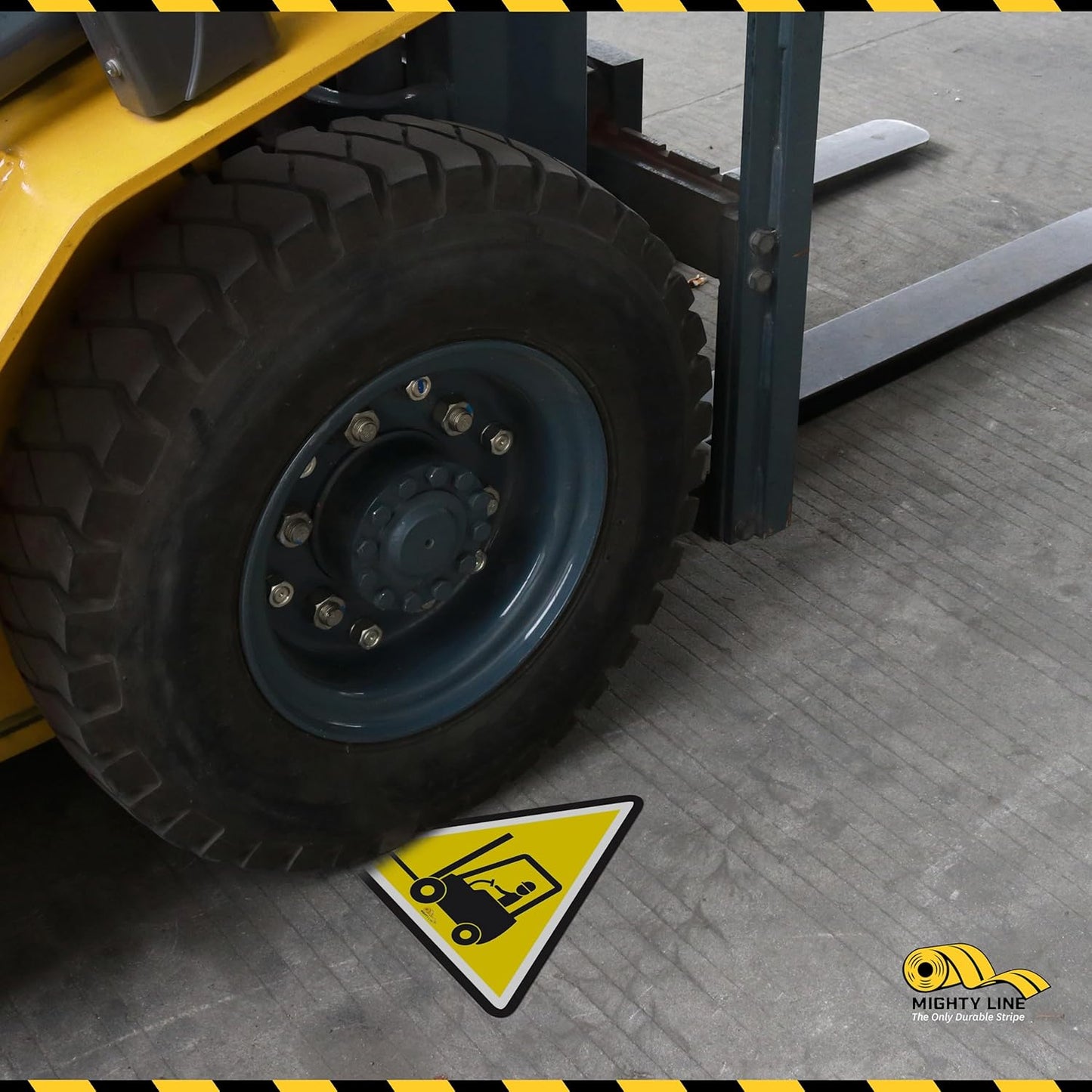 Mighty Line Forklift Floor Sign Floor Sign for Safety, Warning, Heavy-Duty, Peel and Stick, Adhesive, Industrial Quality, Forklift Parking, 12"