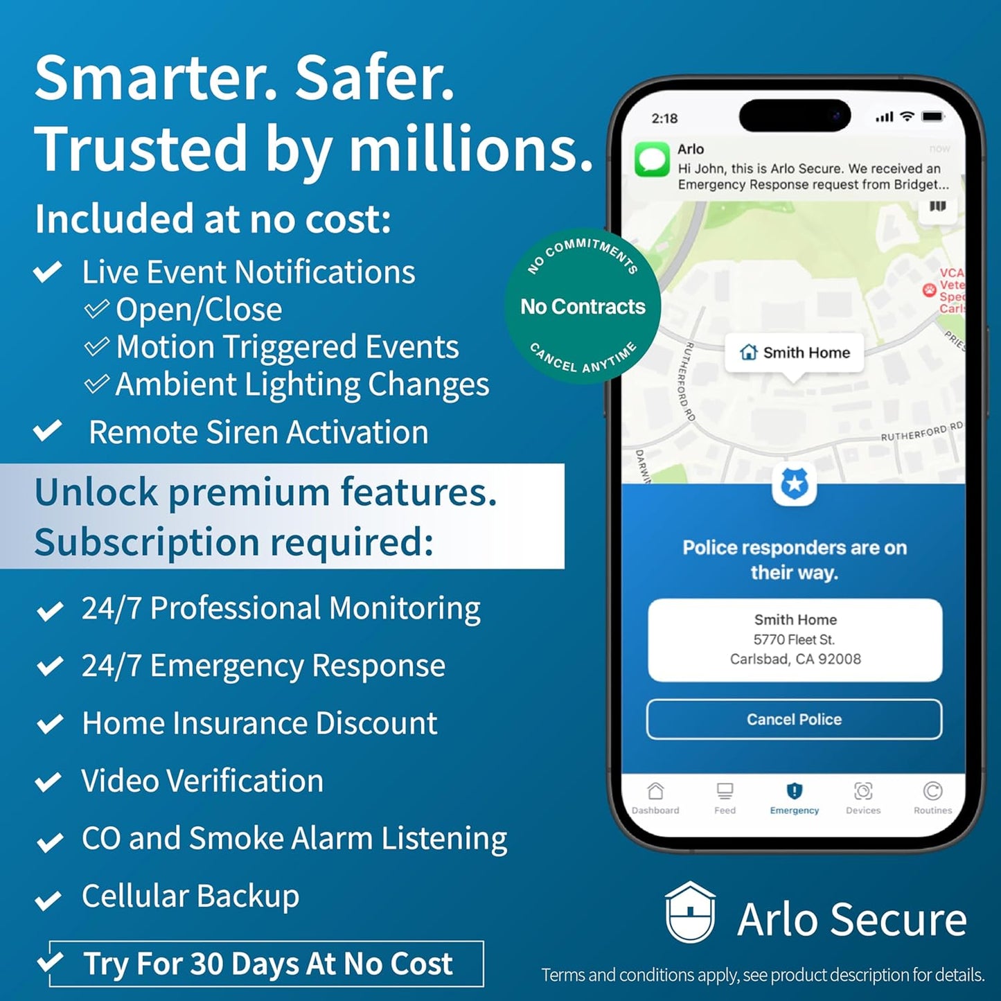 Arlo Home Security System - Wired Keypad Sensor Hub, (2) 8-in-1 Sensors, 24/7 Professional Monitoring + Outdoor 2K (1 Cam) + Bundle - No Contract Required, Alarm System for Home Security