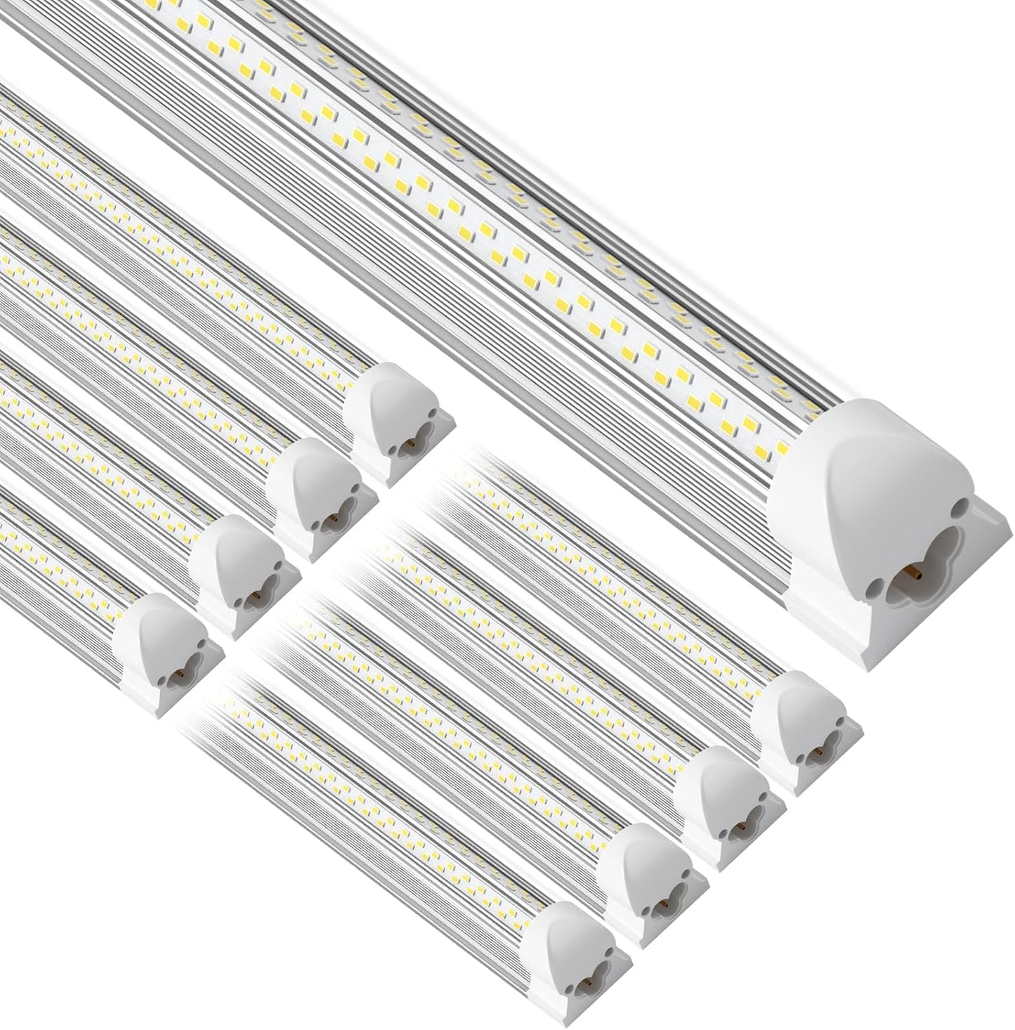 4ft led Shop Light - 45W 6750lm 5000K 4 Foot V Shape Integrated T8 led Lights,Linkable Shop Lights 48" T8 Garage Lights 8 Pack