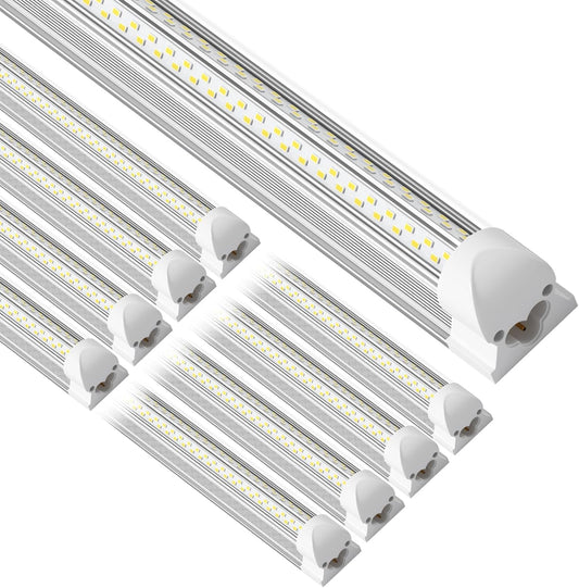 4ft led Shop Light - 45W 6750lm 5000K 4 Foot V Shape Integrated T8 led Lights,Linkable Shop Lights 48" T8 Garage Lights 8 Pack