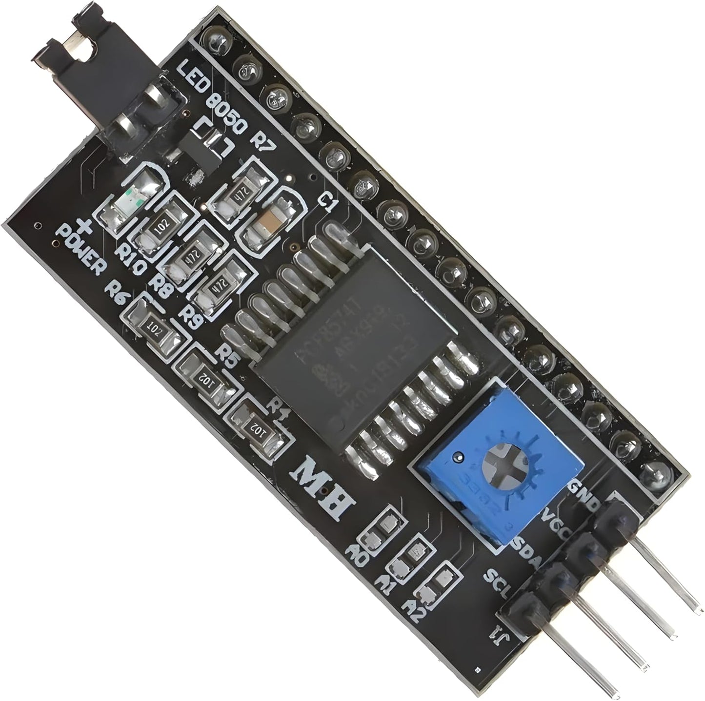 5Pcs PCF8574T I2C IIC Expansion Board Converter Module, Support LCD1602 LCD2004 Blue Backlight LCD Display Adapter Plate, with Integrated Circuits, for Arduino Robot UNO R3 MEGA DIY