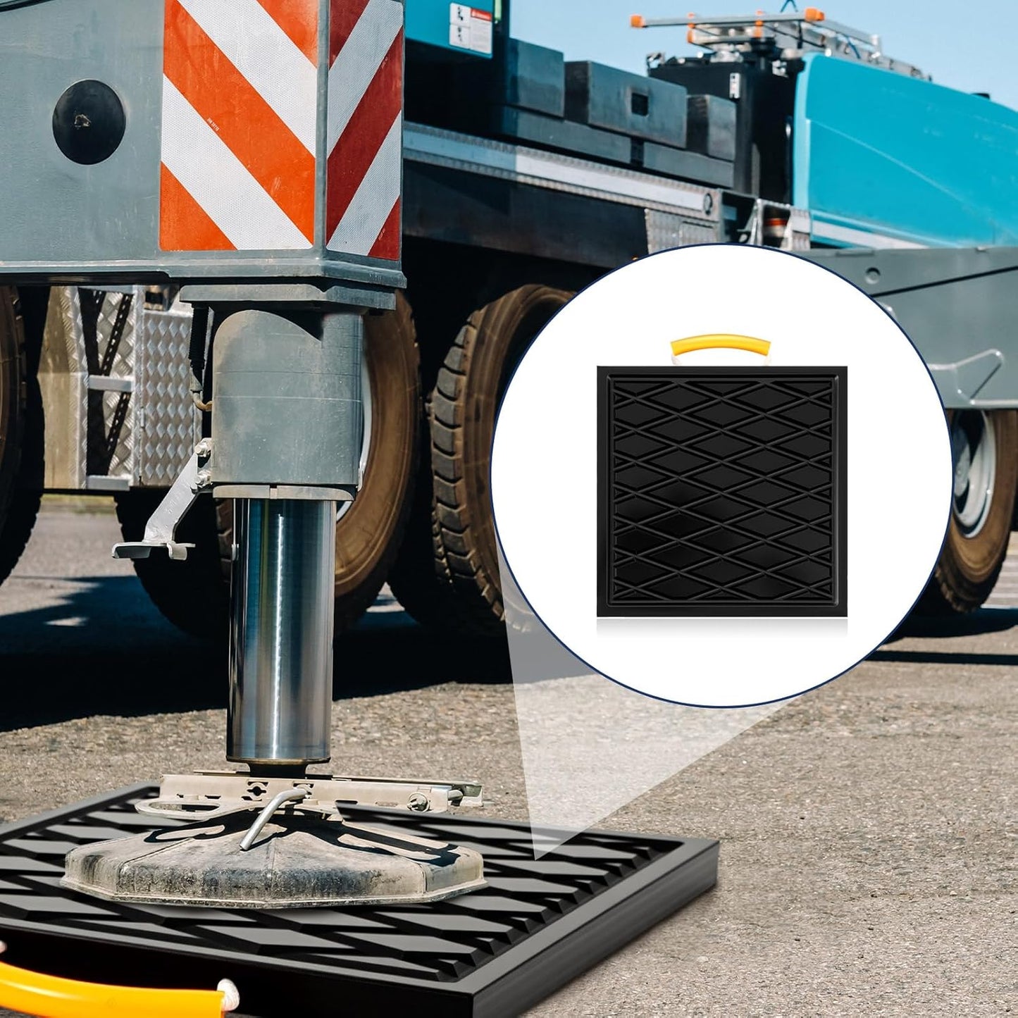 2 Pcs Rv Jack Pads 18 x 18 x 1 Inch Rv Leveling Blocks with Handle Heavy Duty Leveling Jack Pads Stabilizer Blocks for Truck Trailer Crane