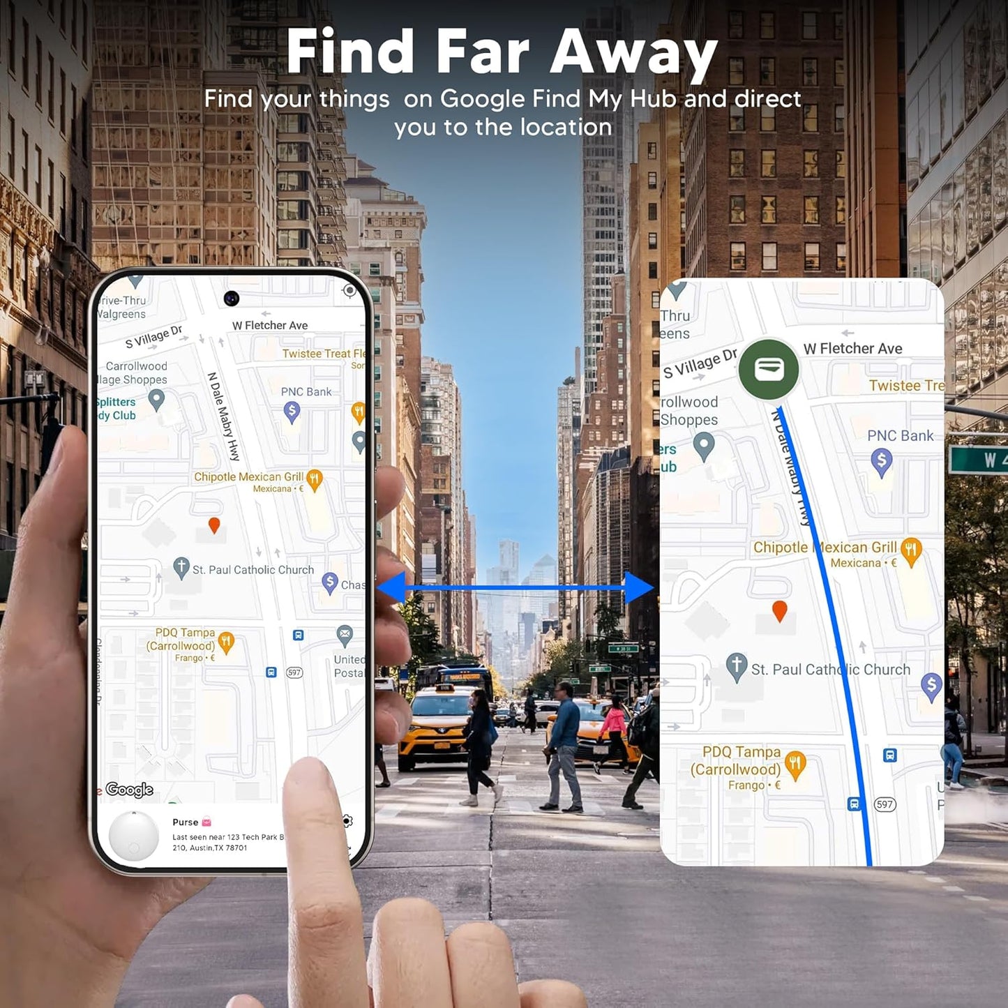 Air Tracker Tag for Android Smart Tag（Not for iOS） Tags-4 Pack Android Work with Google Find Hub App Key Finder Bluetooth Tracker Item Locator for Keys, Luggage, Backpack, etc. (White, 2 Pack)