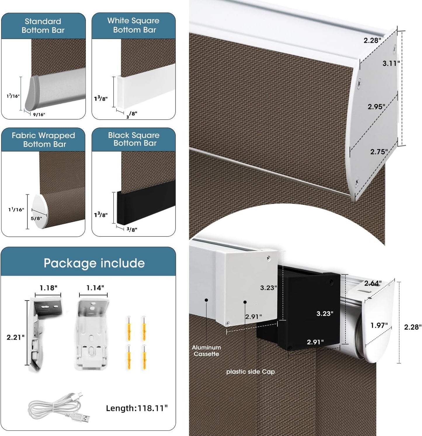 SmartWings Motorized Roller Shades 5% Openness Without Privacy Custom Size, Rechargeable Battery, Works with Matter/Apple HomeKit, Alexa, Thread/Zigbee, Remote Optional, 5% Openness Chocolate