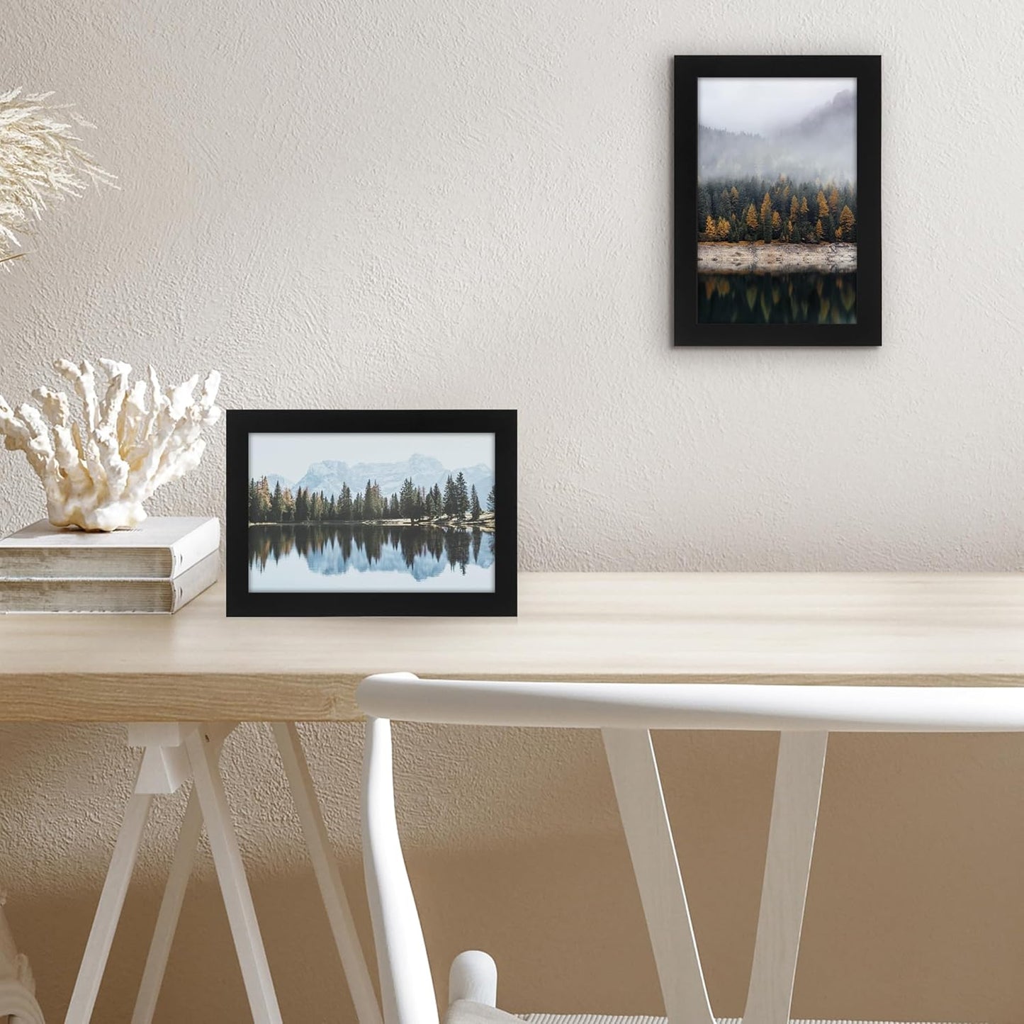 Americanflat 5.5x8.5 Picture Frame with Shatter-Resistant Glass - Signature Collection - Gallery-Style Frames Made of Engineered Wood - Photo Frame for Tabletop and Wall Display - Black