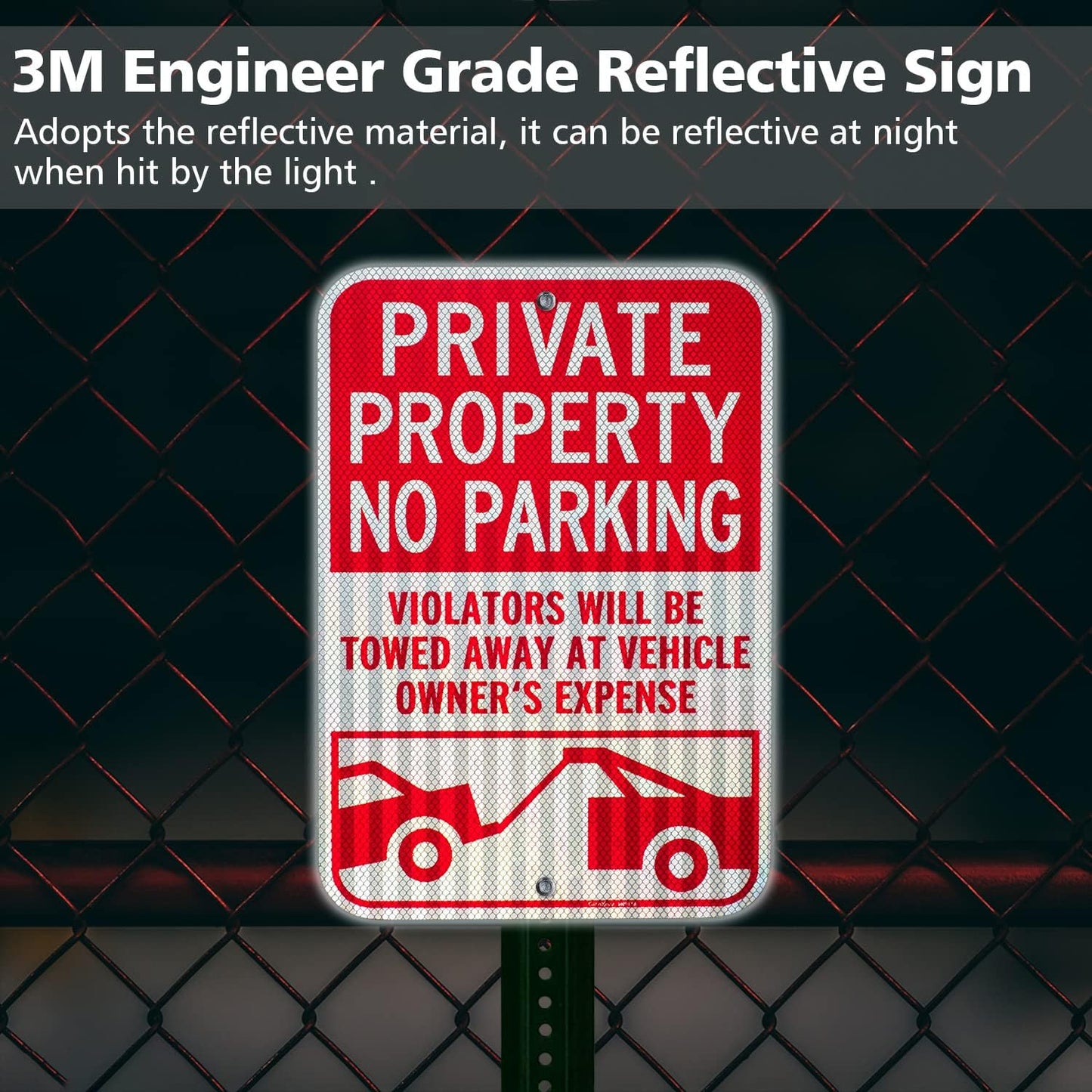 GicnKeuz Schild mit Aufschrift "Private Property No Parking", Violators Will Be Towed Away at Vehicle Owner's Expensing", 45.7x30.5 cm, lichtbeständig, für den Außenbereich