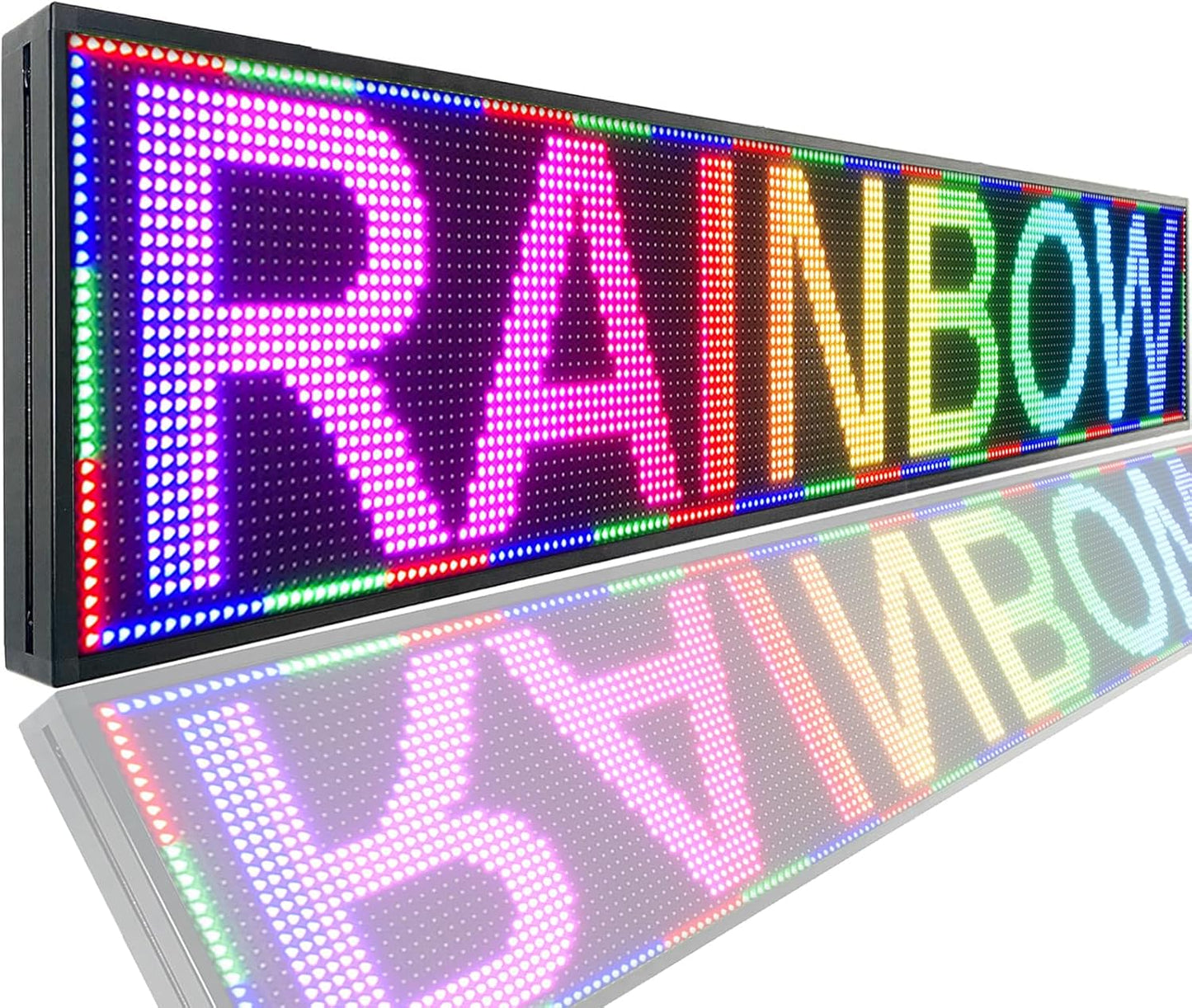 P10 Outdoor Programmable LED Sign Display 77"x14" WiFi Control RGB Full Color With High Brightness Scrolling LED Digital Sign for Business Advertising