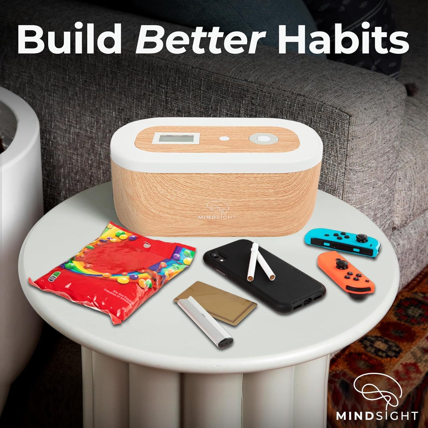 Mindsight Timed Lock Box | Unplug from Phones, Video Games, Social Media, Snacks & Cravings | 3 Modes based on Willpower | Easy to Use | Out of Sight ~ Out of Mind | Boost Your Mental Wellness