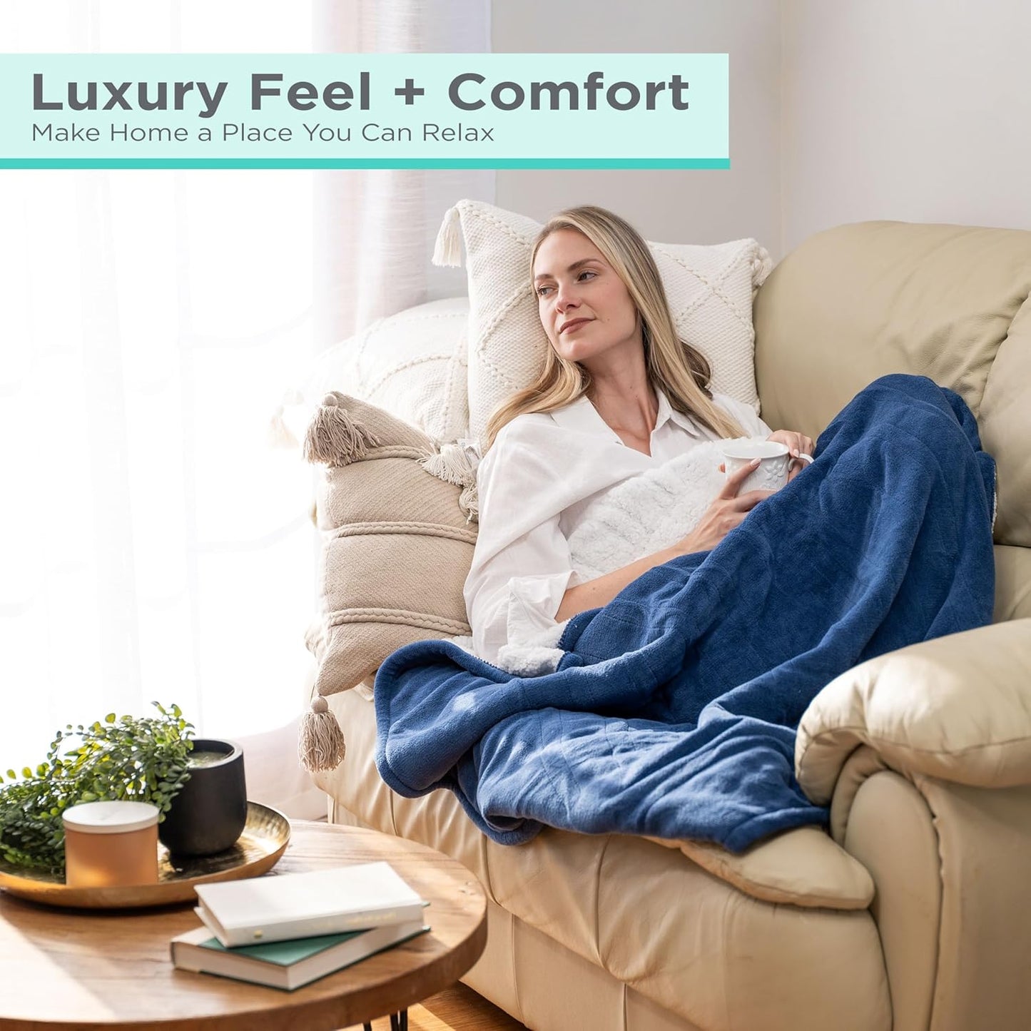 BLACK+DECKER Heated Blanket Electric Throw, Faux Shearling Electric Blanket, Heating Blanket with 4 Heating Levels, 3H Timer, Auto Shutoff, Fast Heating (50x60 inches, Grey)