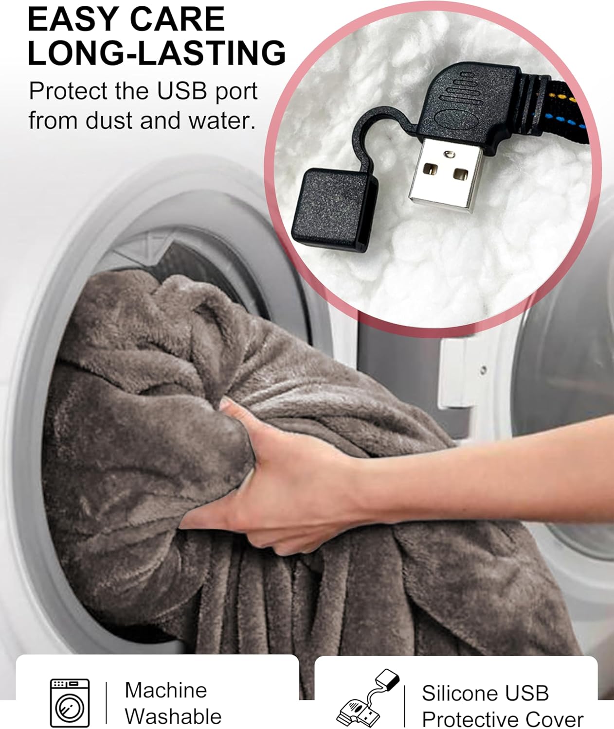 KFUBUO Heated Electric Wearable Blanket Throw Battery Operated Portable USB Cordless Outdoor Hoodie Sweatshirt
