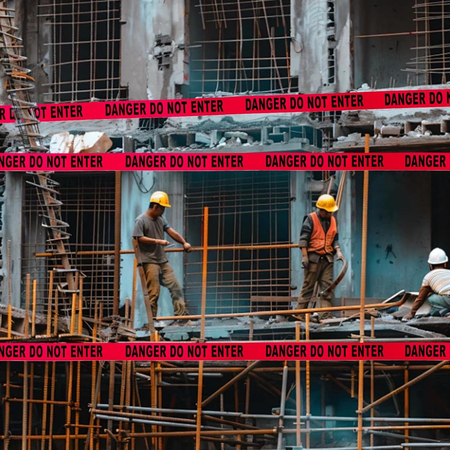 Danger DO NOT Enter Tape – 2PACK - 3 Inch x 1000 Feet Each | Bright Safety & Hazard Tape with Bold Black Text for Construction, Events, and Dangerous Areas (Danger DO NOT Enter, 2 Pack)