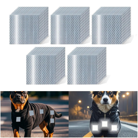 Non Fading White Reflective Stickers 2 inch X 2 inch, Outdoor Waterproof High Visibility Warning Safety Adhesive Reflector Tape (50 Pcs)