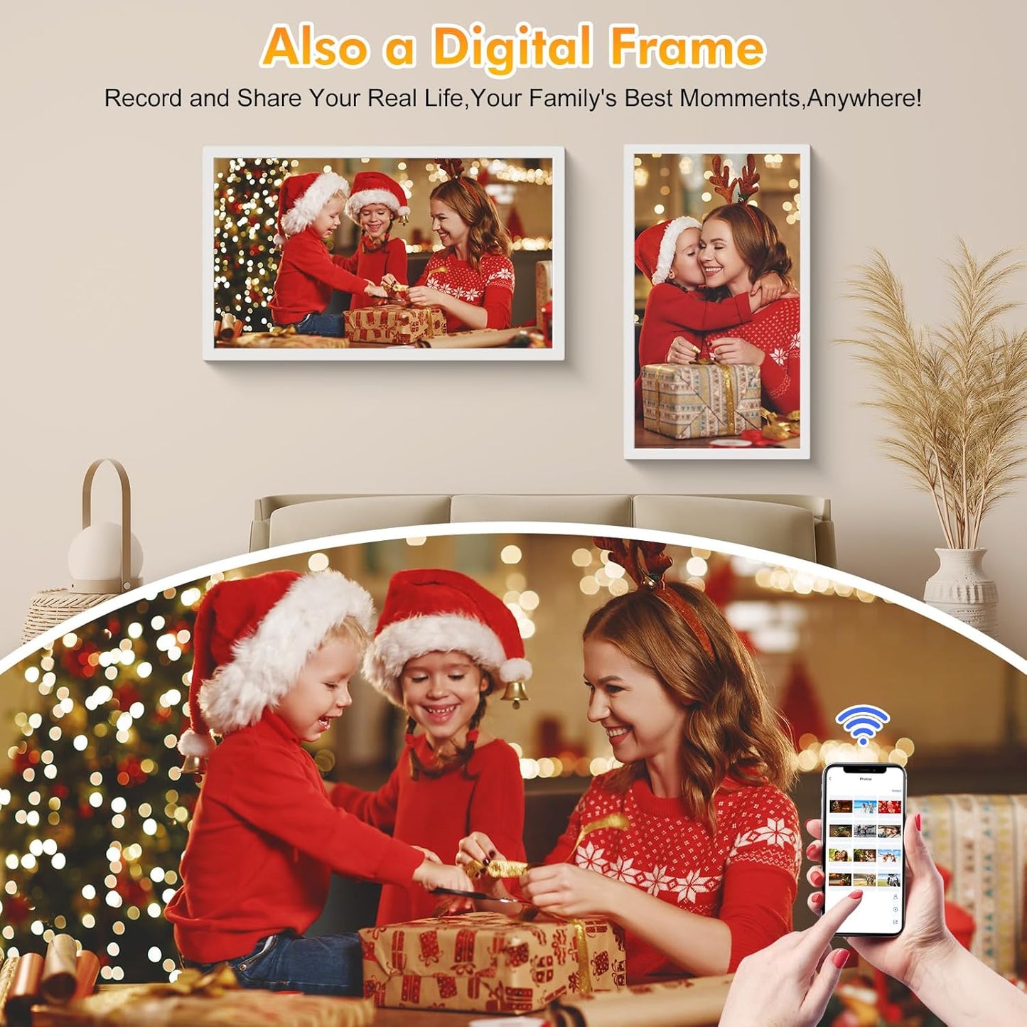 27 Inch Digital Calendar Chore Chart with Touchscreen - 1080P Full HD Interactive Display, Wall & Desk Mountable Family Planner, to-Do List & Meal Planner, Digital Picture Frame Gifts for Women Mom