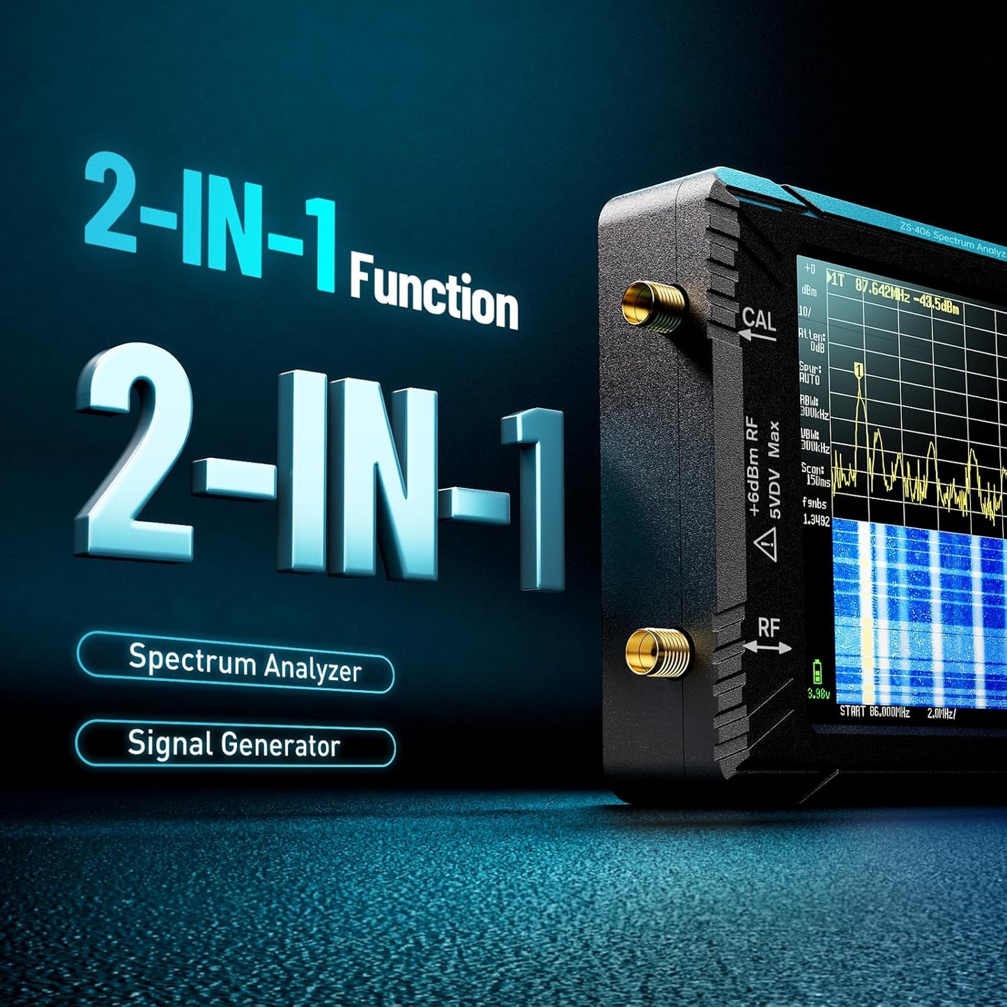 SeeSii TinySA Ultra+ ZS406 Spectrum Analyzer: 4.0 Inch 5.4GHz Handheld Tiny Frequency Analyzer with ZK06-UM 21dB LNA Module 32Gb Card—100kHz to 800MHz MF/HF/VHF UHF Input, 2025 Upgraded
