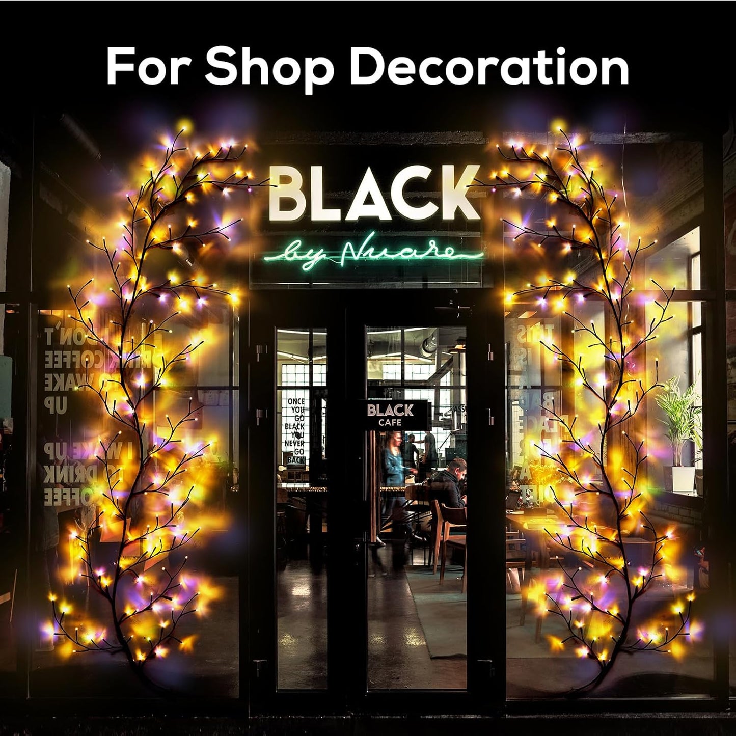 Enchanted Willow Vine Lights for Home Decor with 160LEDs, 8.2FT Voice-Activated Wall Decoration Light, Support Warm and Color Light Mode Switch, Ideal for Christmas, Wedding, Party Decor(Brown)(1PCS)