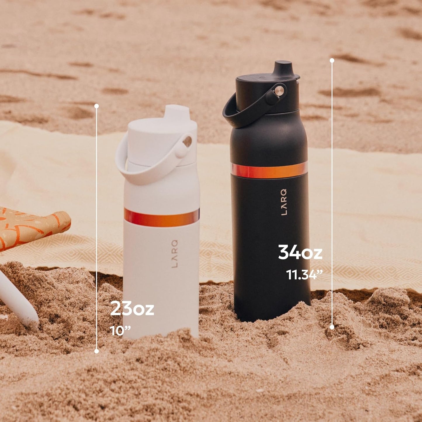 LARQ Bottle Swig Top Amber Vittoria 34 Oz, Obsidian Black