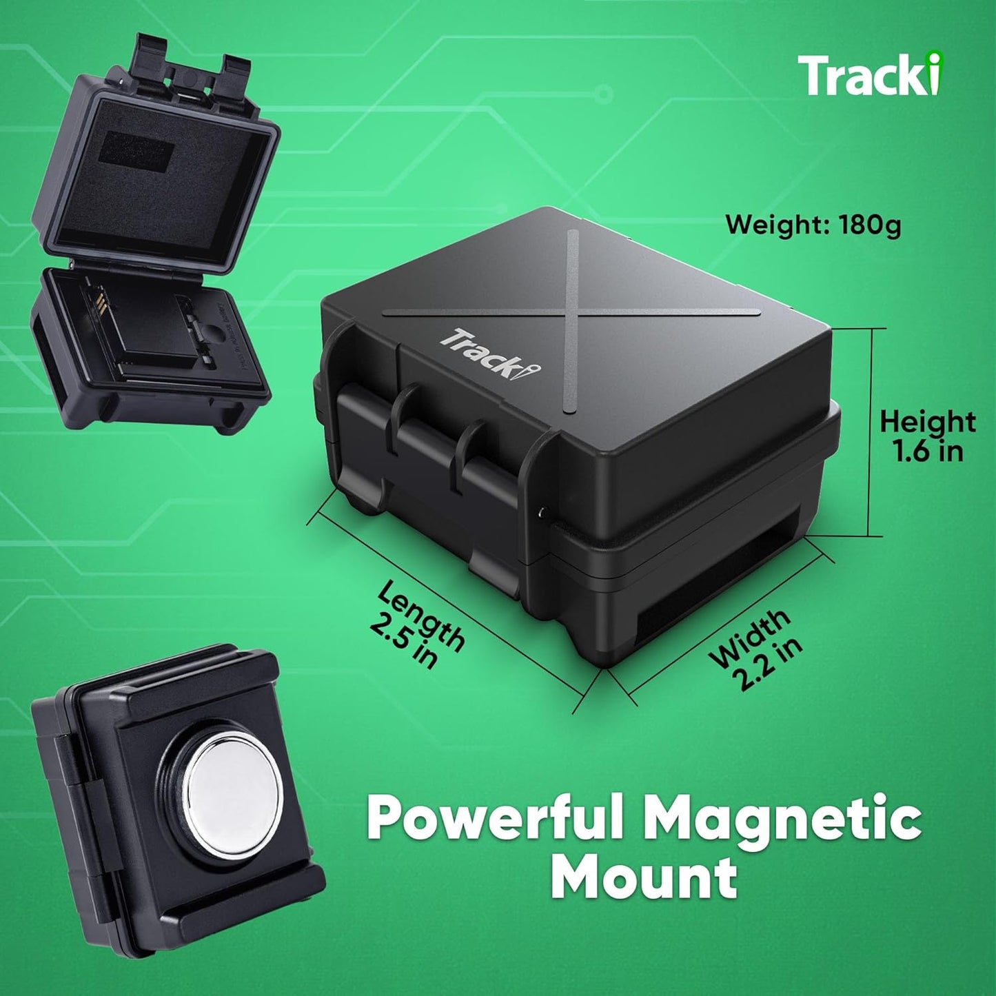 Tracki GPS Tracker for Vehicles, Car, Kids. Subscription Needed. US-Made Tech. 4G LTE GPS Tracking Device. Unlimited Distance, US & Worldwide. Small (Tracker) (Box +Battery Extender (Waterproof))