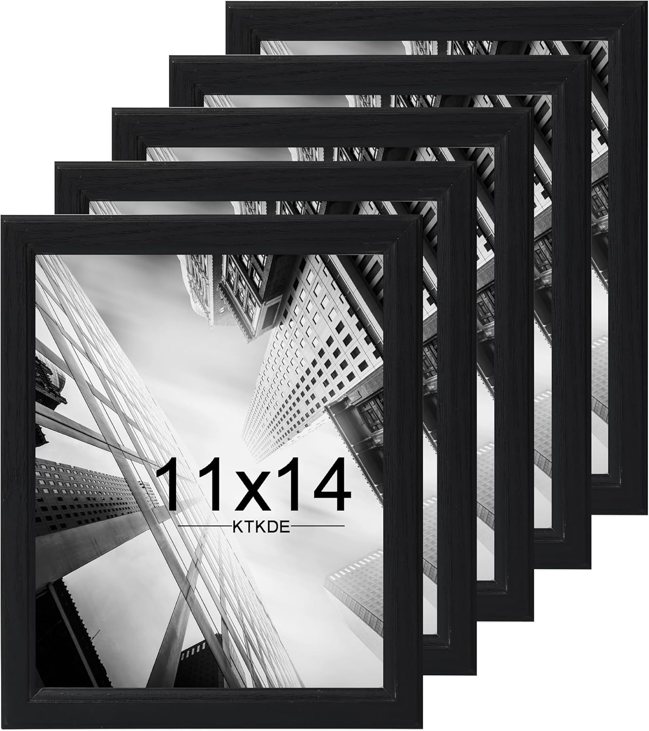 KTKDE 11x14 Picture Frame Set of 5, Wooden frames black, Vertical & Horizontal Wall Hanging for Wall Display,Studio Gallery Photo Frame for Photos, Posters & Art Prints