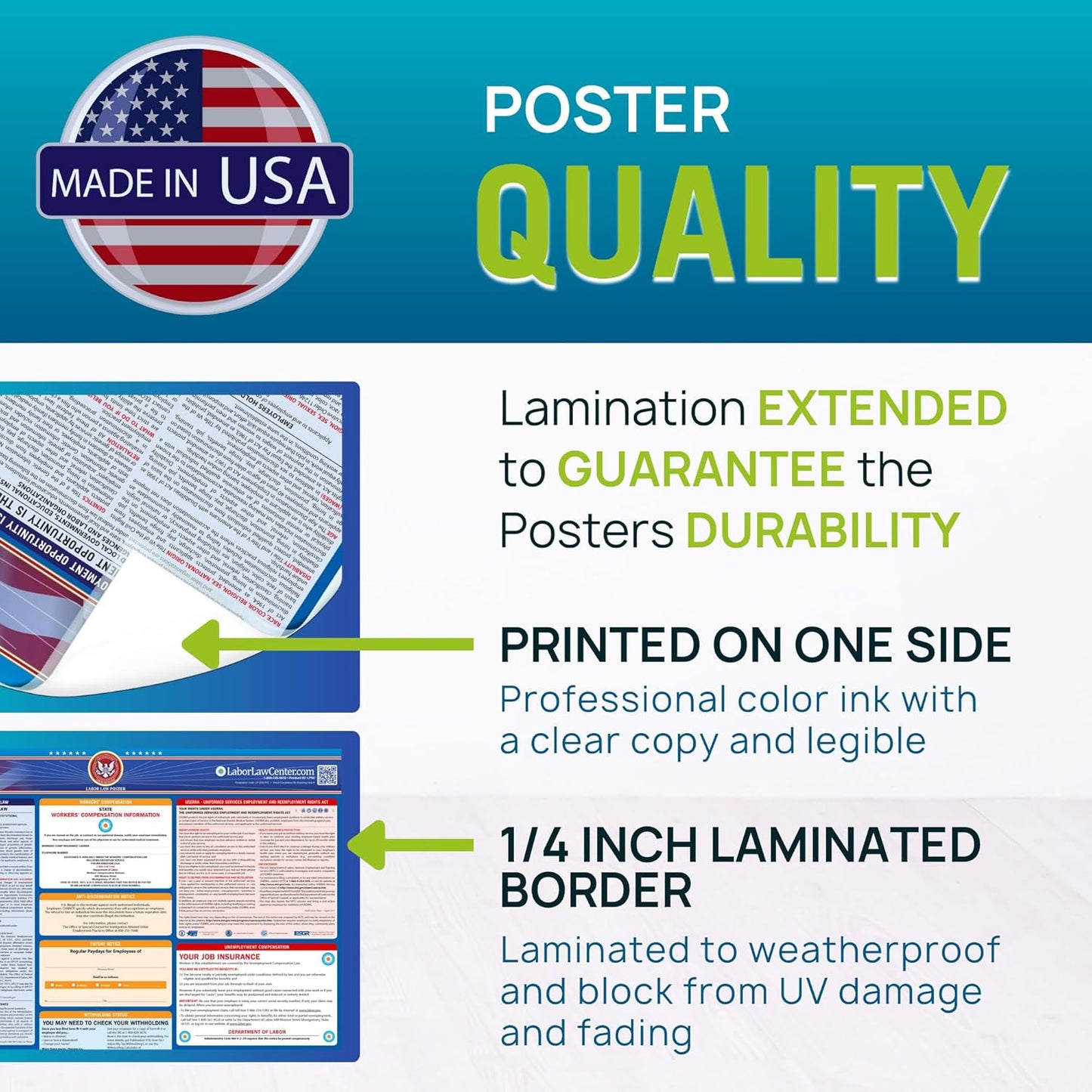North Carolina 2026 Labor Law Poster – State & Federal Employment Compliance – OSHA, EEOC, FMLA, Minimum Wage– Premium Paper Workplace Poster – Folded & Unlaminated – Envelope Packed – 26” x 39.5”