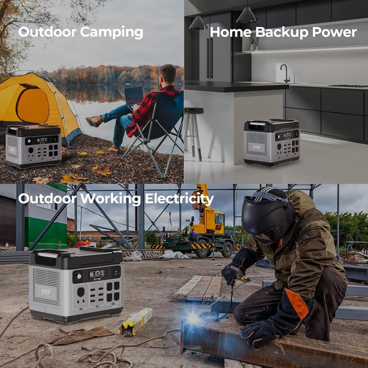 OUKITEL P2001 Plus 2400W Solar Generator, 2048Wh Solar power station(Solar Panel Optional), 1800W Fast Charging, Smart APP Control Emergency Power Station for Home, Camping, Outdoor Battery Backup