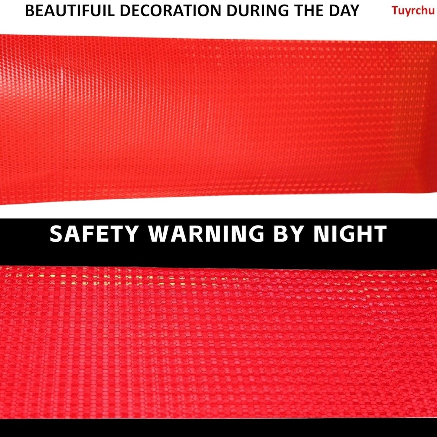 Reflective Tape Red 10 inch, Outdoor Waterproof High Visibility Warning Industrial Marking Tape, Safety Stickers (11 feet)