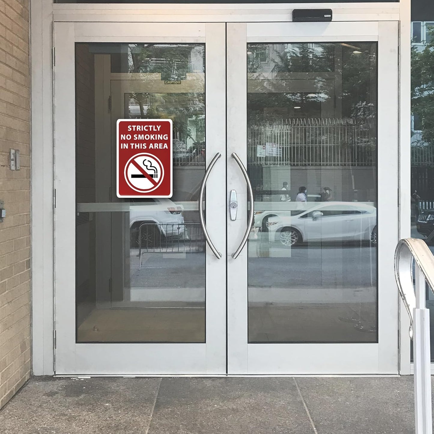 Strictly No Smoking in This Area Sign - ADA Compliant Digitally Printed Text Wall Sign - Smoke-Free Area Signs for Offices, Businesses, Hotels, and Restaurants - Vinyl 7” x 5”