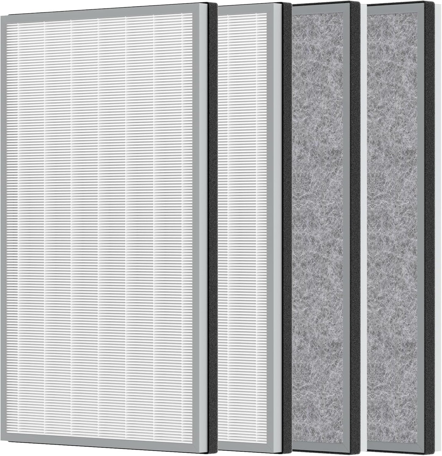 4 Packs HE601 HE602 H13 True HEPA Replacement Filter Compatible with Shark air purifi-er 6 (HE601 & HE602), Part # HE6FKPET
