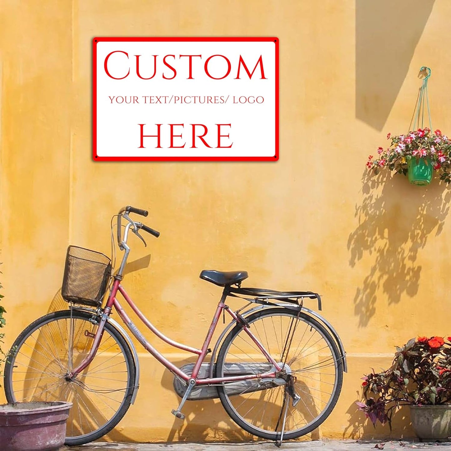 custom metal sign, Custom Delivery Sign，Aluminum Weatherproof Metal Sign Multiple Sizes, Courier delivery, safety warning,Business, Workplace, office, Home, Delivery Signs(14 * 10Inch)
