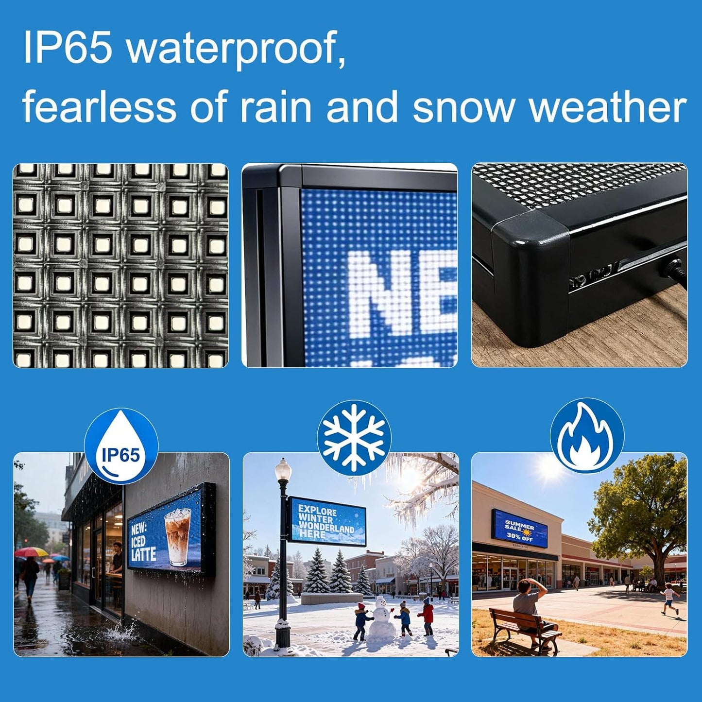 P6(40" * 17") Digital Programmable Scrolling Led Sign Scrolling Outdoor For Business message Board Display Screen Electronic Menu Board Wifi Control Word Light