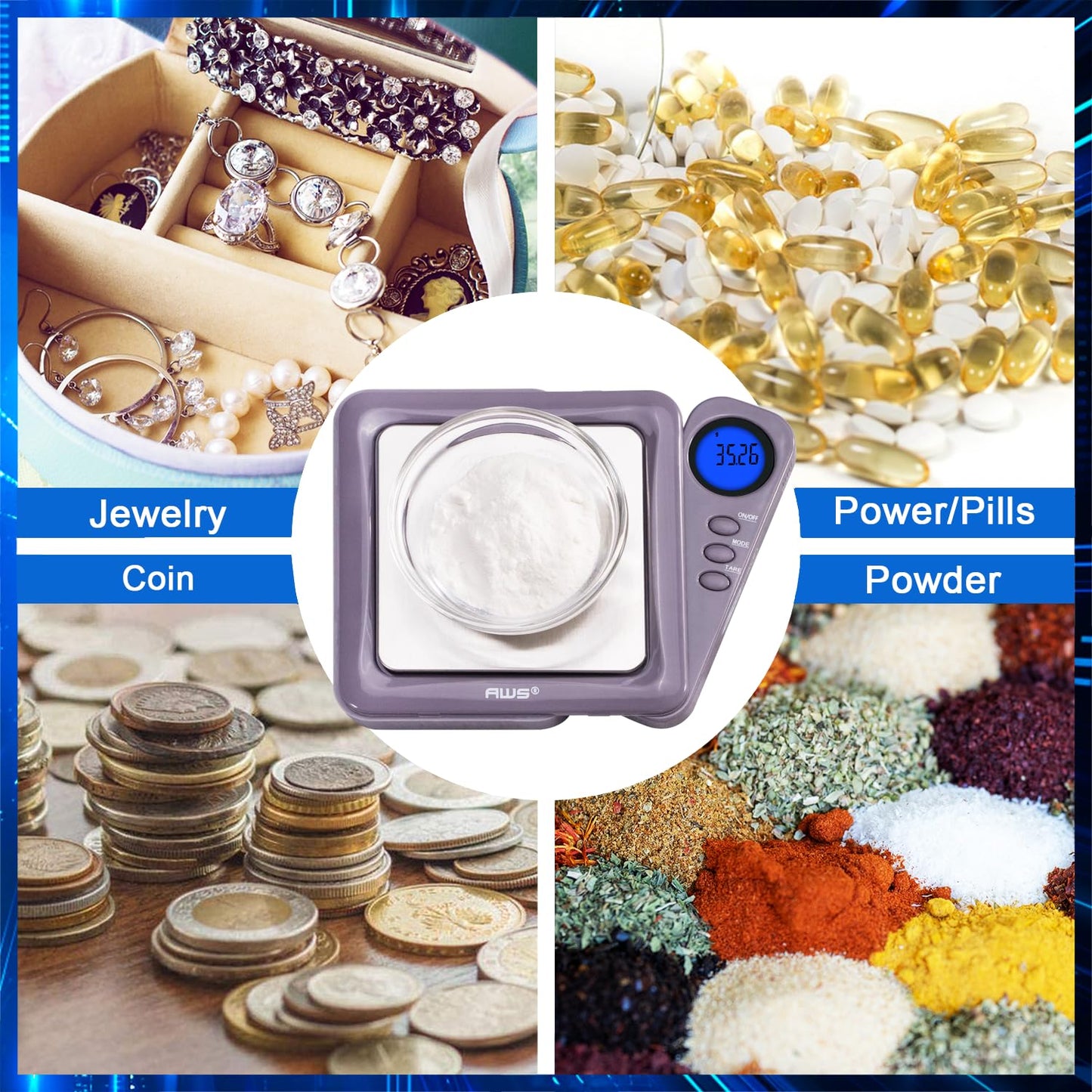 American Weigh Scales 200g x 0.01g Digital Pocket Gram Scale-Blade Series | Precision Mini Scale 0.01g Accuracy, Pocket Scale for Kitchen, Gold, Gems & Coin Scale, Smart Digital & Compact Scale