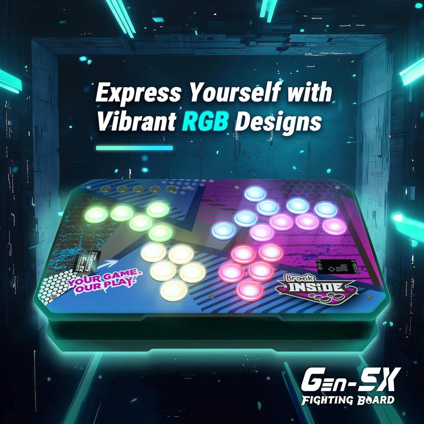 Brook GEN5X Fighting Board – Ultimate Multi-Platform Support: Compatible with PS5, Xbox Series, NS 2, and PC – Ultra-Fast Responsiveness Ideal for Fighting Games (Exclusive Version)