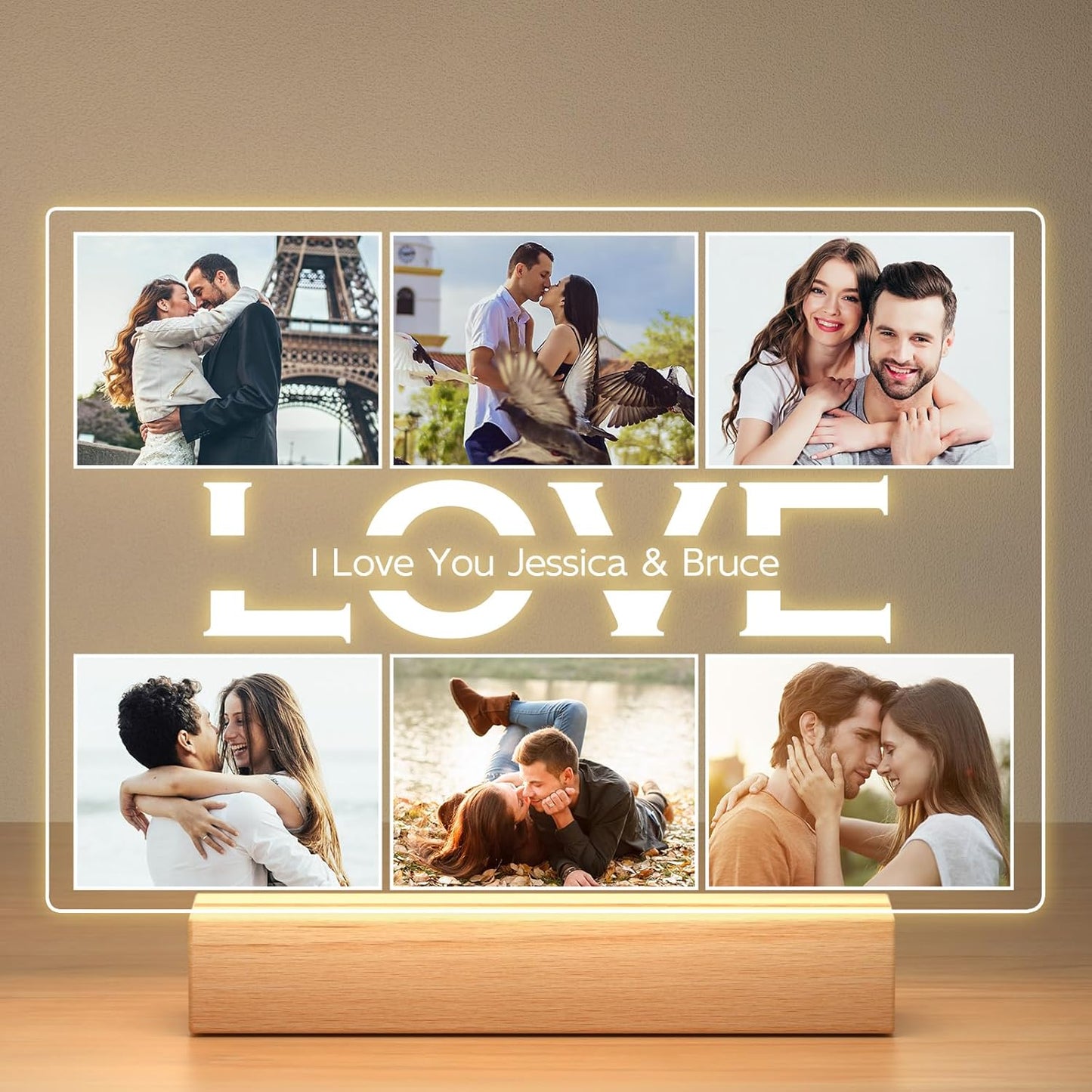 Custom Picture Frame with Photo, Personalized Photo Frame, Customized Picture Frames, Personalized Anniversary Valentines Day Gifts for Women Men Her Him Couples Wife