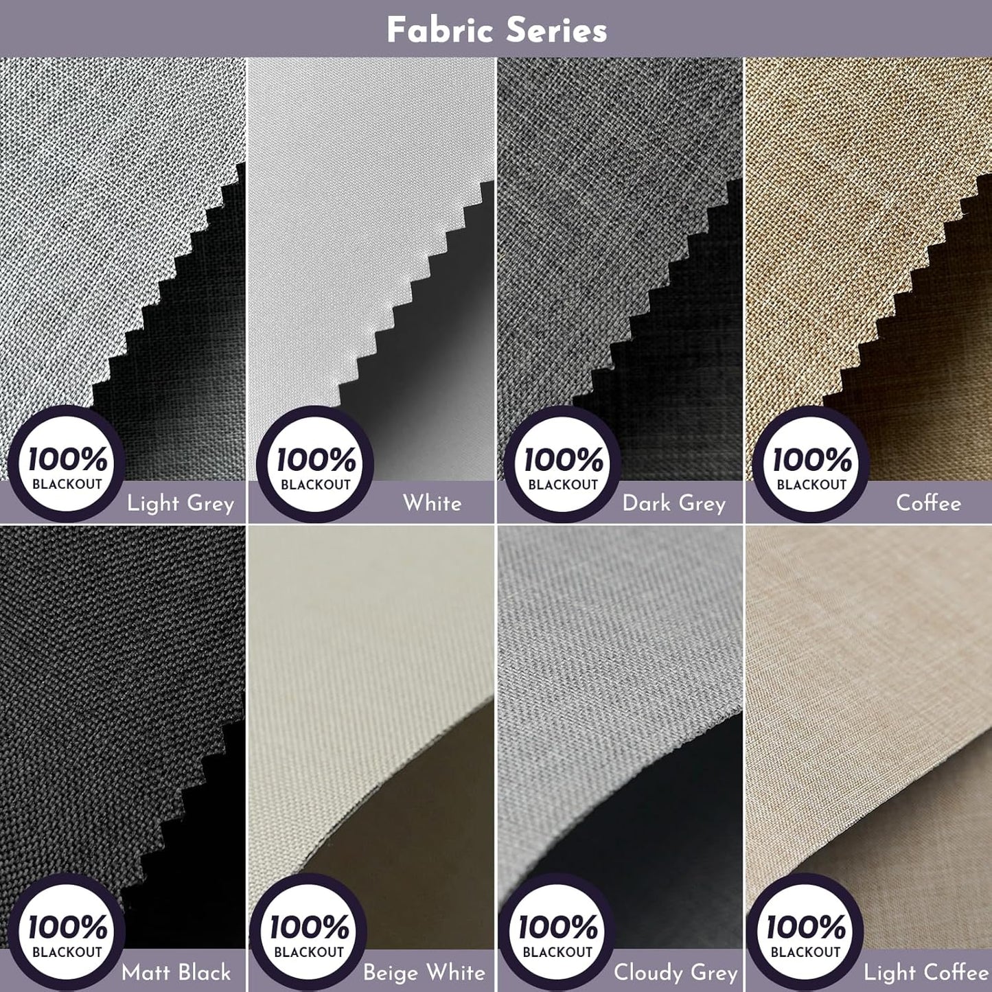 Graywind Roller Shades 100% Blackout Window Shades Fabric Sample