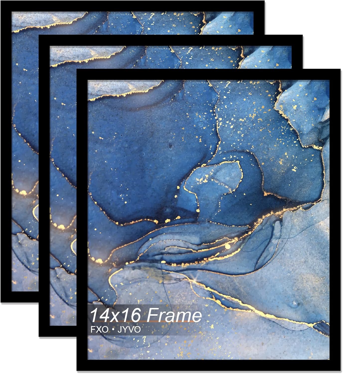 14x16 Picture Frame Set of 3, Black Frame for 14 x 16 Inch Picture Poster Photo, Light Weight and High Transparent 14 by 16 Frame for Wall - 3 Pack/Black/14 x16