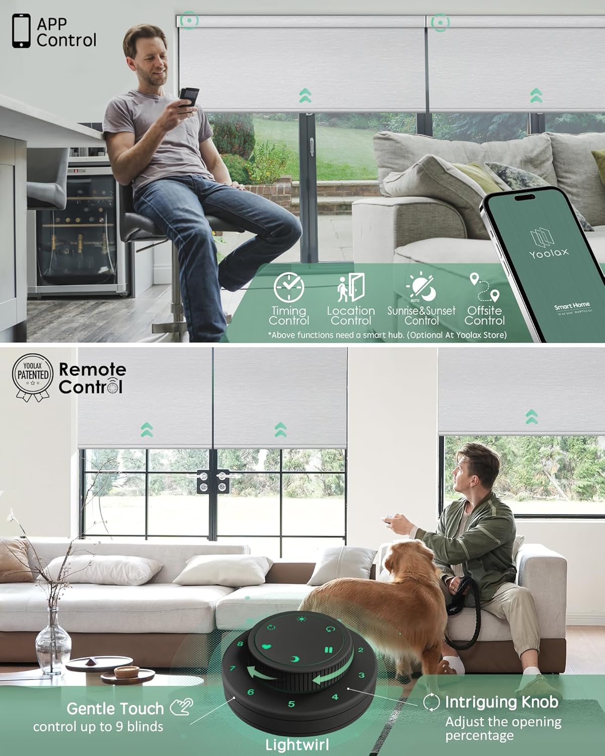 Yoolax Motorized Blinds with Remote, Smart Blinds for Windows Blackout Automatic Shades Compatible with Alexa Remote Control Roller Window Shades with Valance, Custom Size (V- Shimmer Meteor White)