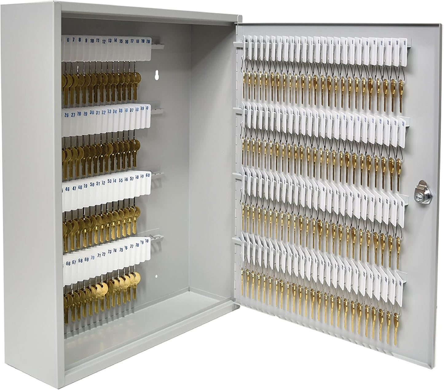 BankSupplies STEELMASTER 200-Key Cabinet | Piano Hinged Door | Steel Construction Key Lock Box