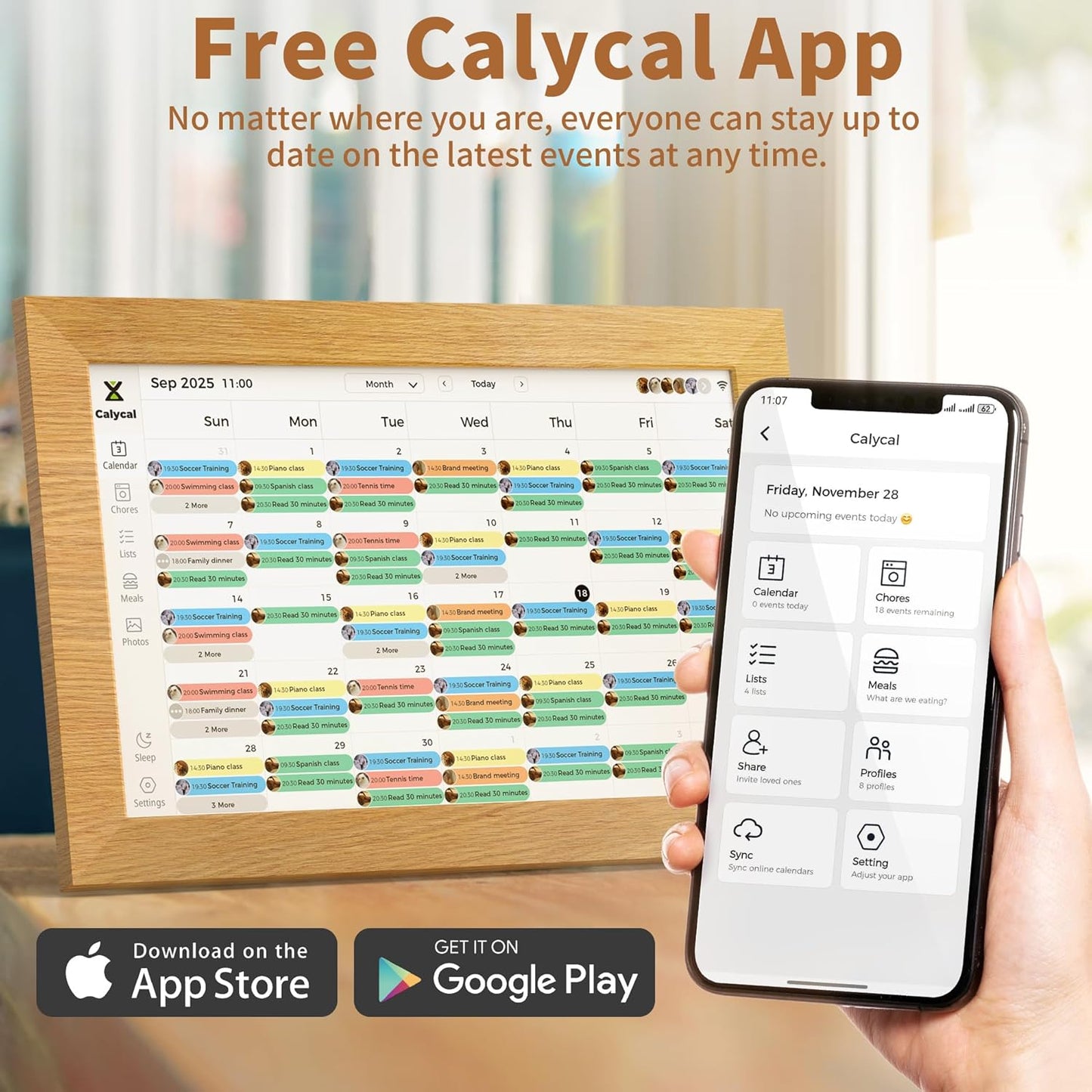 Calycal 10.1" Wall Planner Digital Calendar - Schedule Management, Chore Chart, Meal Planner, To Do List, and Digital Photo Frame,Smart Touchscreen Interactive Display, Perfectly Matches Home Decor
