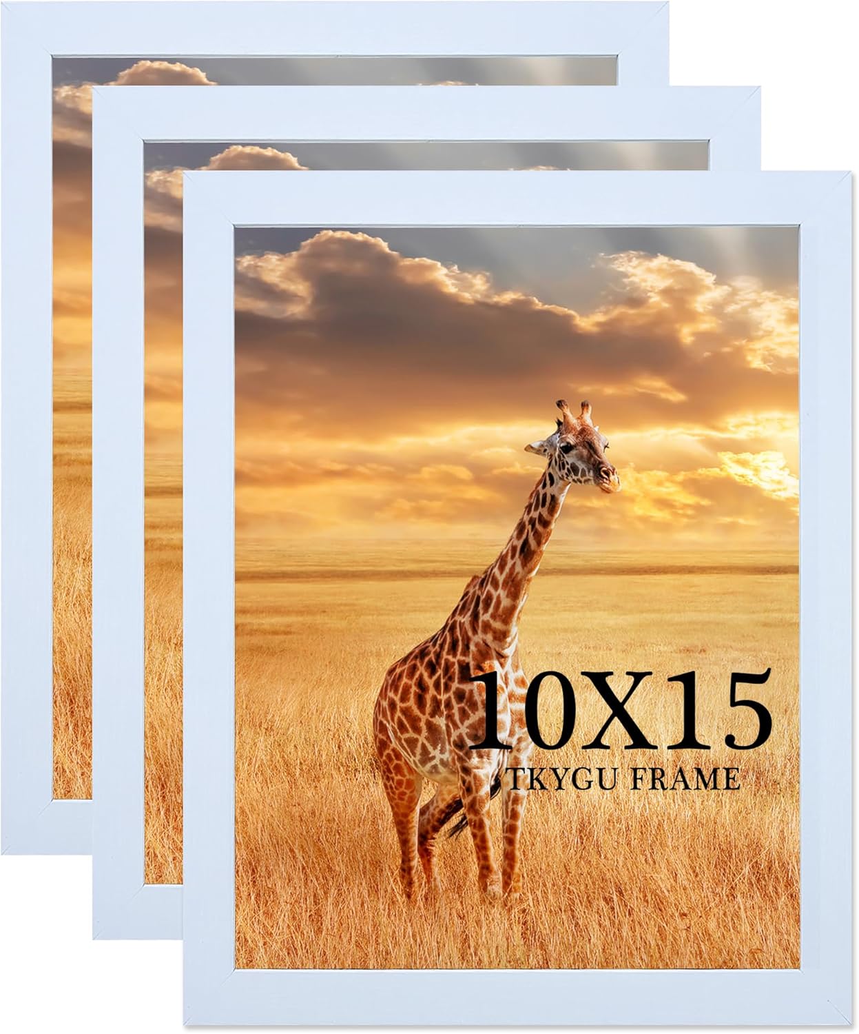 10x15 Picture Frame Set of 3, white Wooden Frame 10 by15 Wall Gallery Poster Photo frame with Durable Shatter Resistant Plexiglass for Wall Mounting Family -friend- wedding best gift