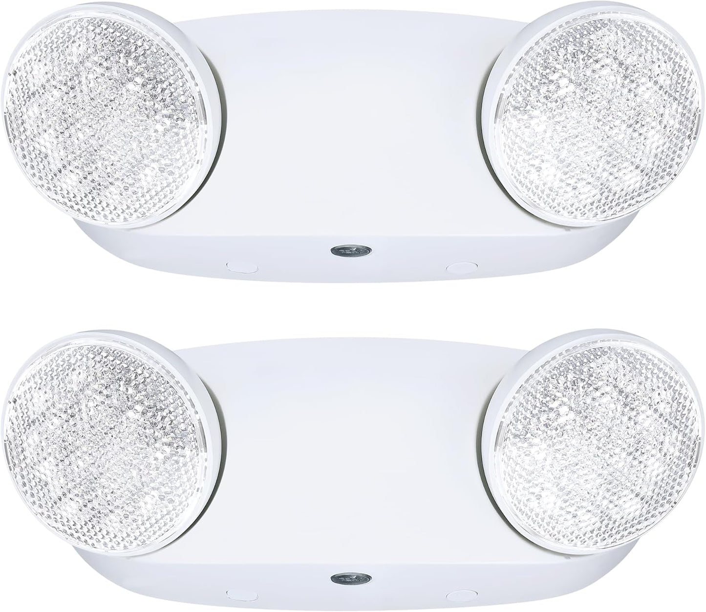 GRUENLICH LED Emergency Light, Exit Lighting Fixtures with 2 LED Bug Eye Heads and Back Up Batteries, UL 924 Qualified, 120/277 Voltage, 2-Pack