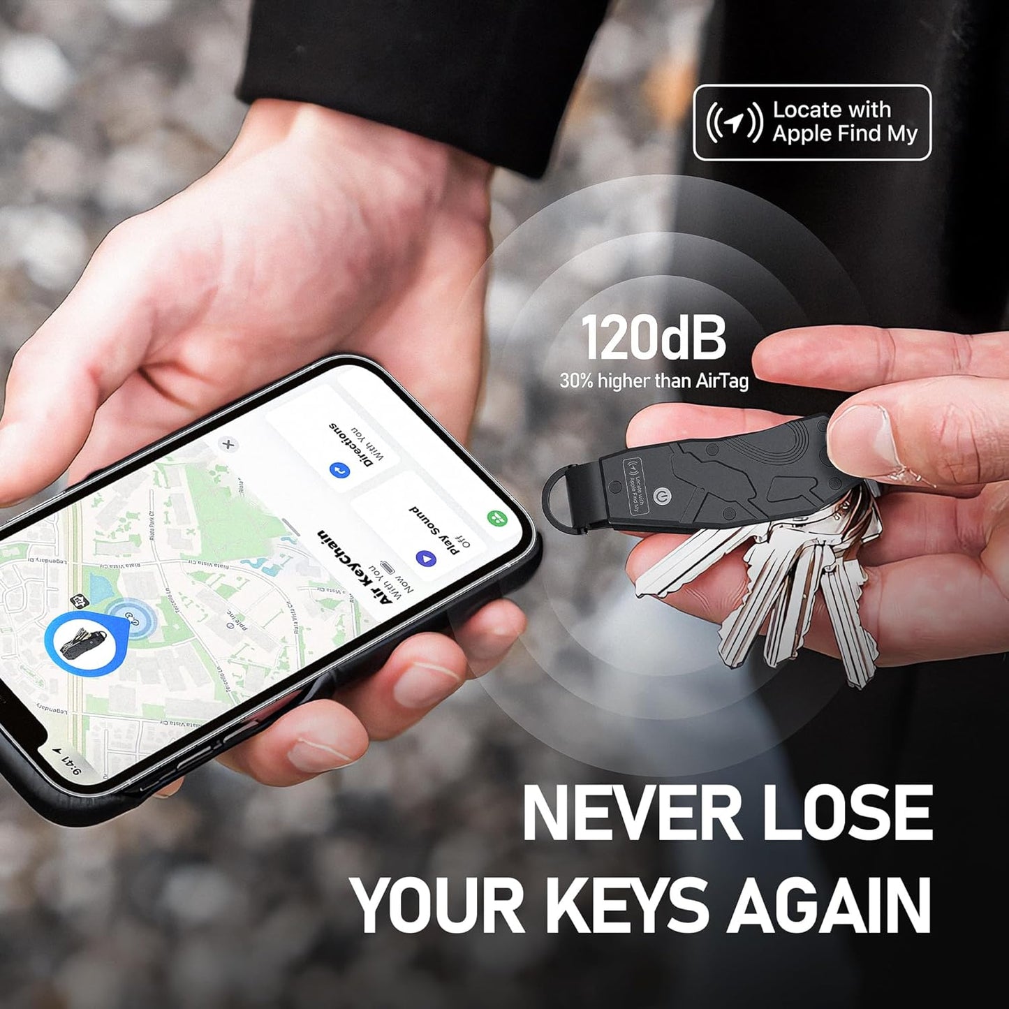 Zeeker Air Keychain, Key Organizer Works with Apple Find My, Built-in airtag Chips, Holds 2-6 Keys, Car Key Chains with GPS Tracker, Key Finder, Minimalist Key Holder for Men and Women, iOS Only Use