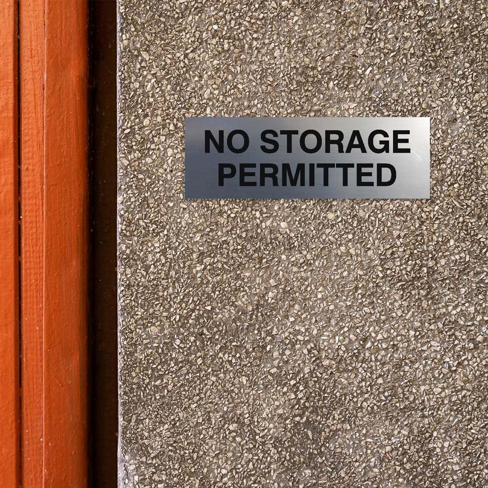 Signs ByLITA Basic No Storage Permitted Sign | Powerful Foam Tape (Blue) - Small