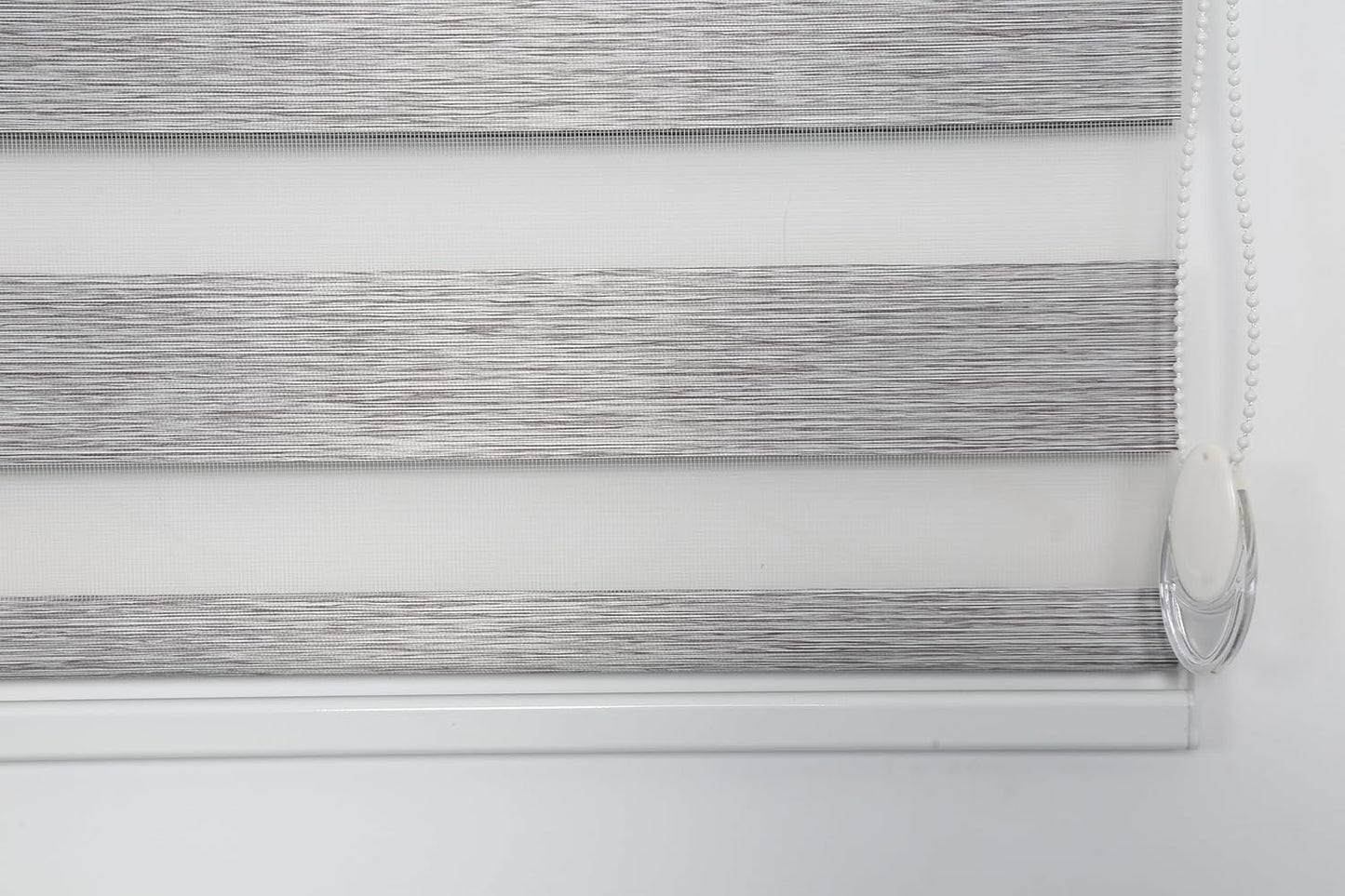 Shadesu Custom Size Zebra Blinds for Windows, 74" W x 72 H, Grey, Dual Layer Free-Stop Zebra Shades, Light Control for Day and Night, Sheer Blinds for Indoor Windows, Bedroom, Kitchen