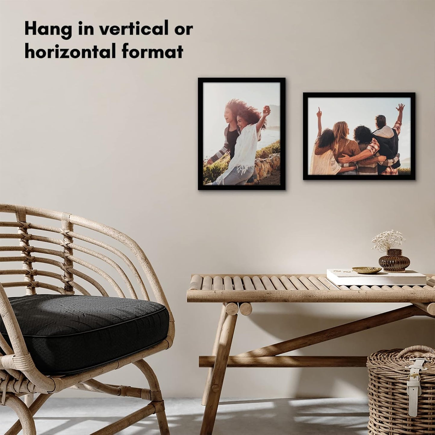Americanflat 12x16 Picture Frame with Shatter-Resistant Glass - Signature Collection - Gallery-Style Frames Made of Engineered Wood - Photo Frame for Wall Display - Black
