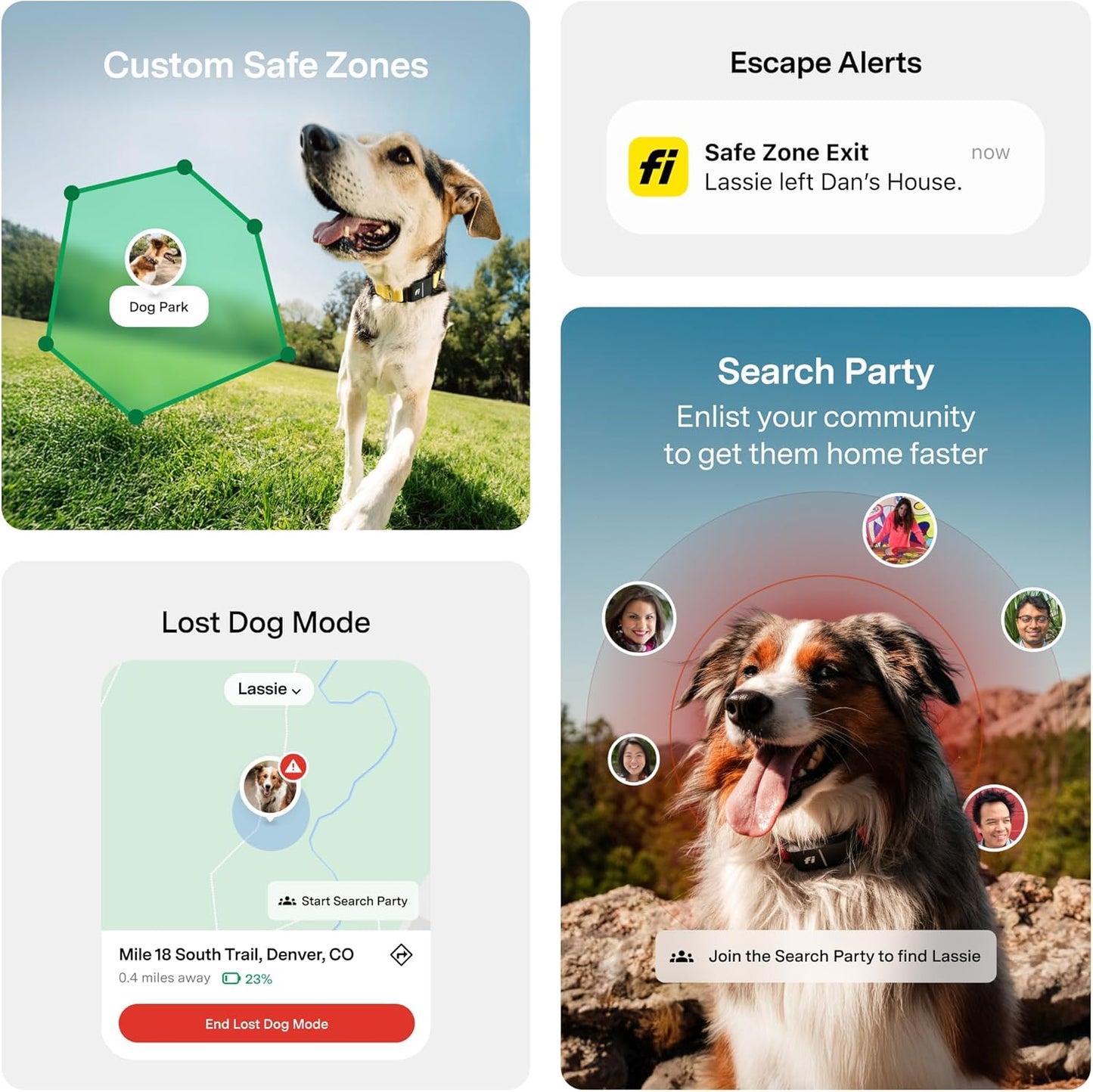 New Fi Series 3+ Smart Dog Tracker Collar [6 Month Membership Included] GPS Tracker for Dogs with Health & Behavior Monitoring, Escape Alerts, Waterproof, LED, Apple Watch Compatible (Blue, X-Large)