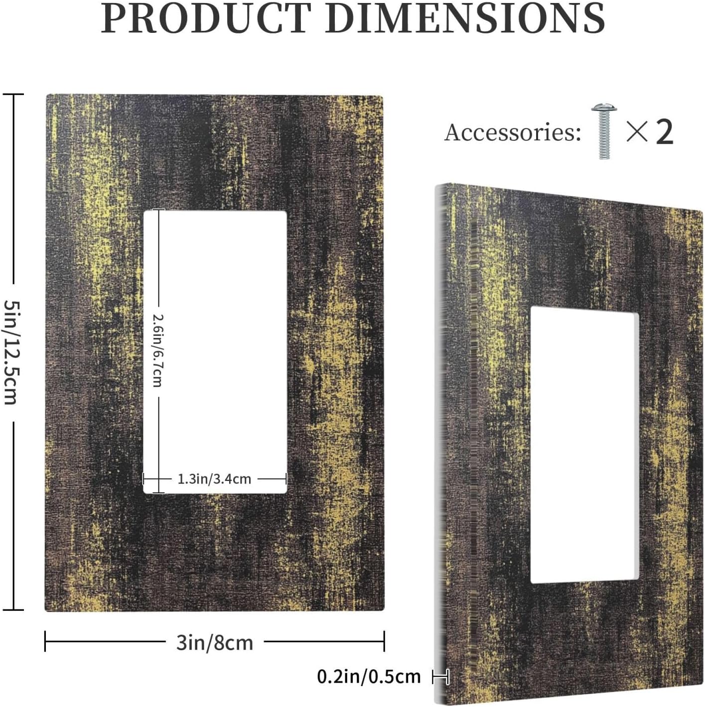 Decorative Outlet Covers Vintage Industrial Rusty Metallic 1 Gang Single Rocker Light Switch Cover Plate Wall Plates Gfci Faceplate For Farmhouse Cabin Decor