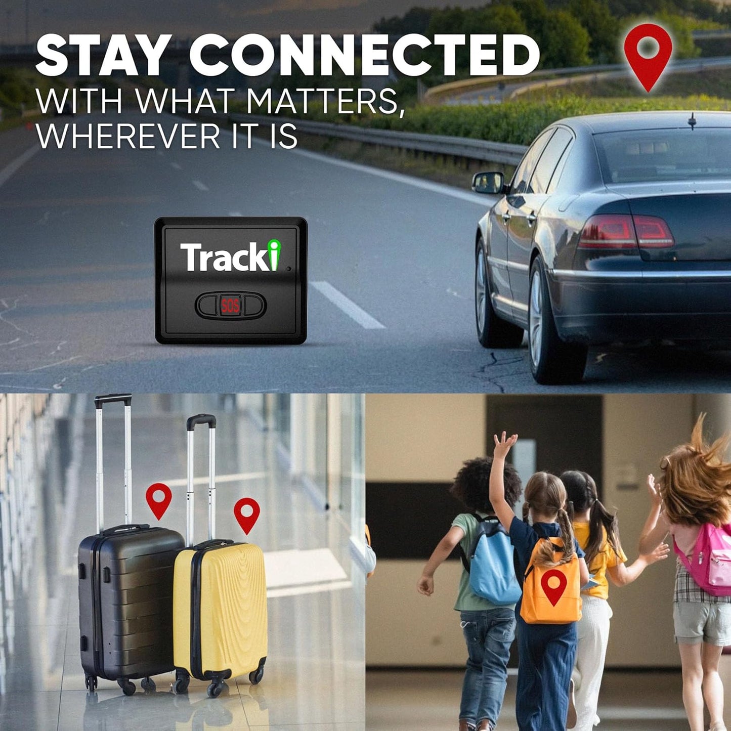 Tracki GPS Tracker for Vehicles, Car, Kids. Subscription Needed. US-Made Tech. 4G LTE GPS Tracking Device. Unlimited Distance, US & Worldwide. Small (Tracker) (Tracker 6-mo Subscription Incl.)
