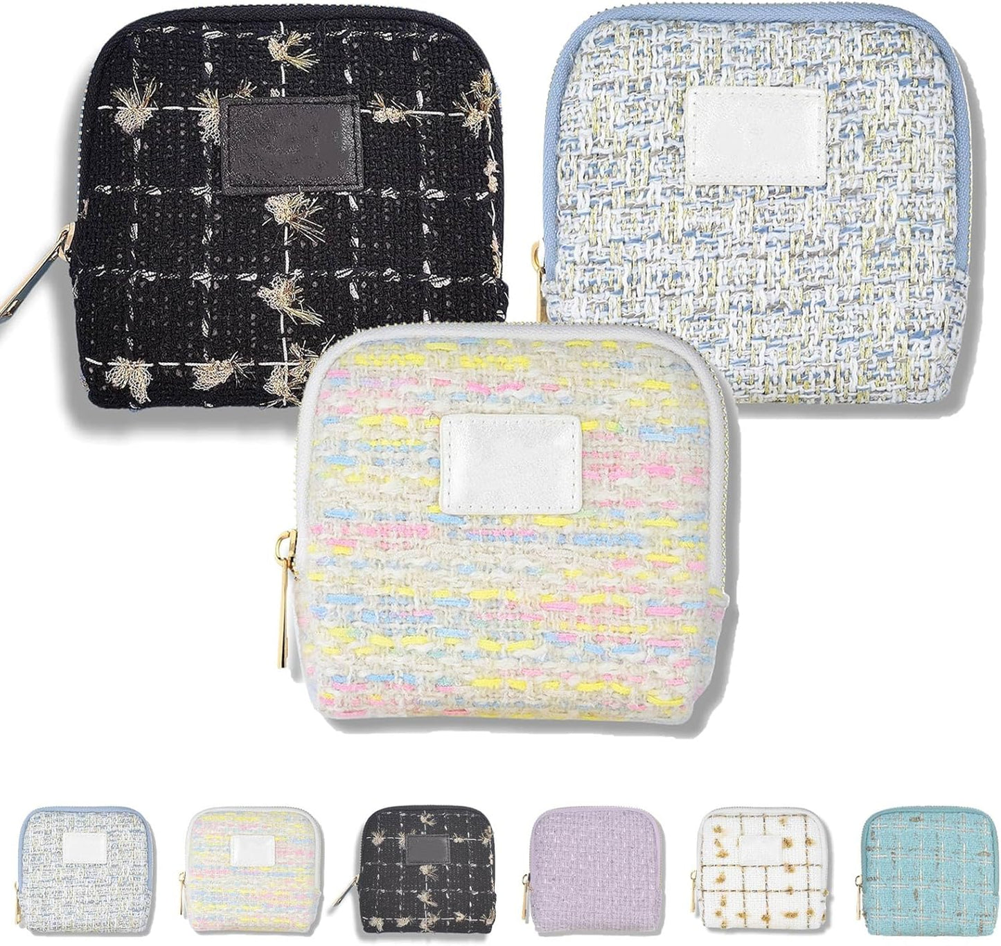 Stuffdatas Travel Jewelry Case, Stuffdatas Bags, Small Jewelry Travel Pouch Mini, Travel Jewelry Organizer Pouch Velvet, with 5 Compartments (3PCS-1)