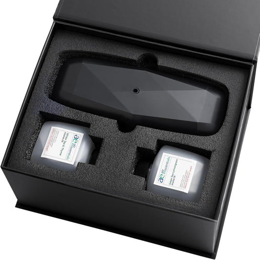 Air Esscentials The Diamond Gift Set, Smart Scent Air Machine for Home with Refreshing Herbal & Citrus Aromas, Waterless Fragrance Oil Diffuser, White Tea & Thyme, Green Tea Lemongrass, Black