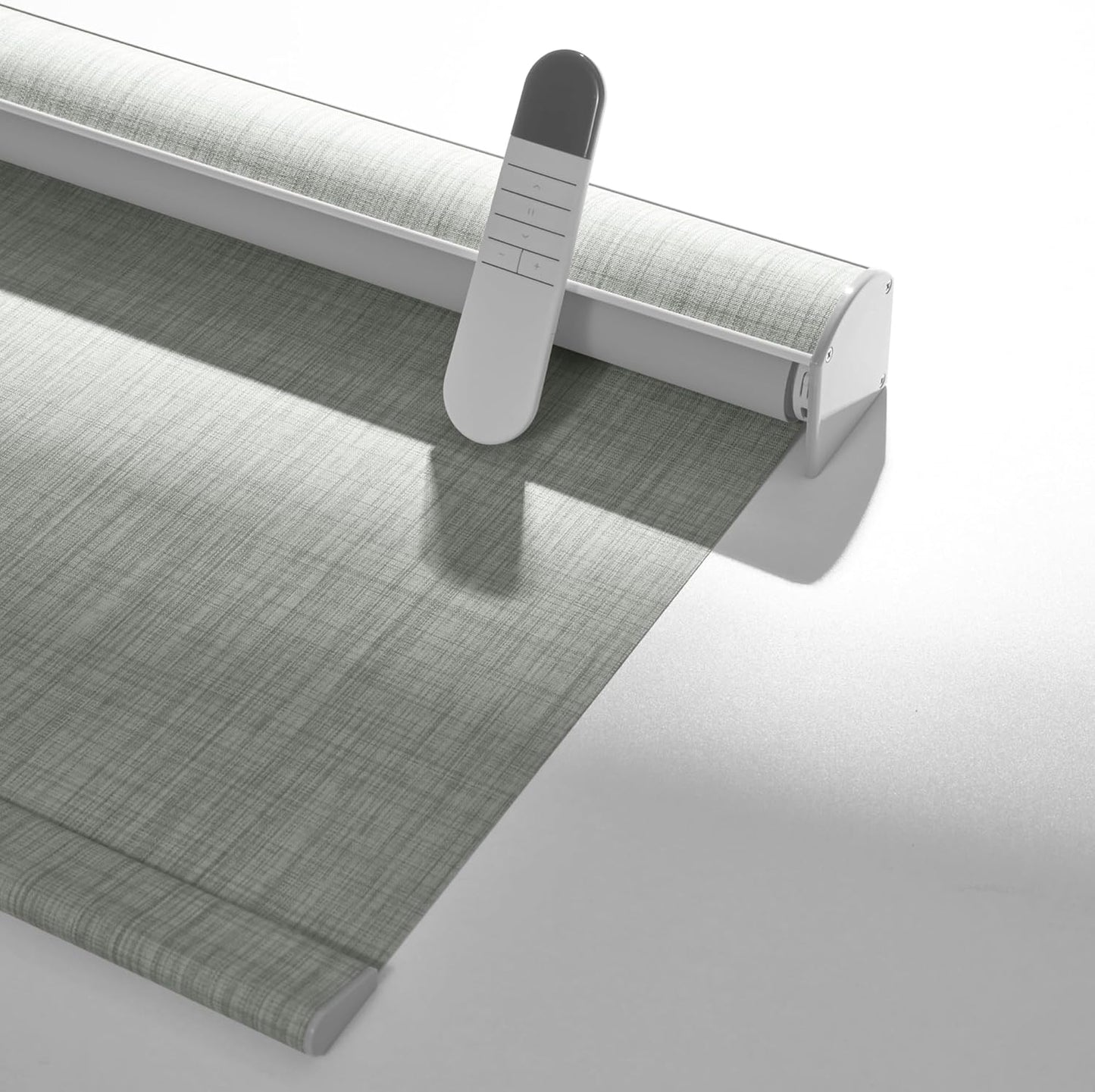 Boolegon Motorized Roller Blinds - 100% Blackout Smart Electric Shades with Remote, Compatible with Alexa/Google Home/HomeKit via Hub, Easy Install for Home Office, Light Grey, Custom Size.