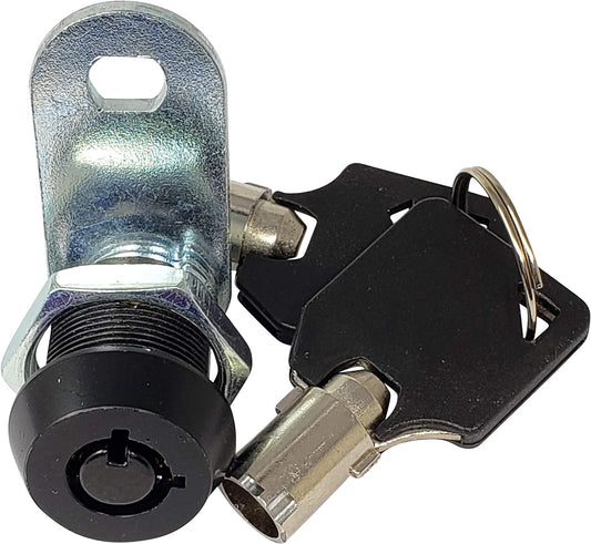 Admiral Locks Tubular Cam Lock, Keyed Alike Removable Key RV Compartment Storage Lock Cabinet Locks (Black Pack of 1, 5/8" 90°)